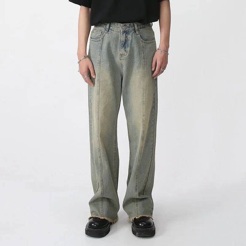Vintage Straight Wide Leg Blue Jeans