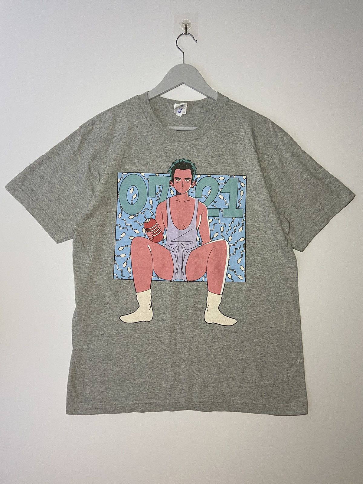 image of Anima Sexy Boy Hentai Anime 0721 Sperm Porn Shirt in Grey, Men's (Size Large)