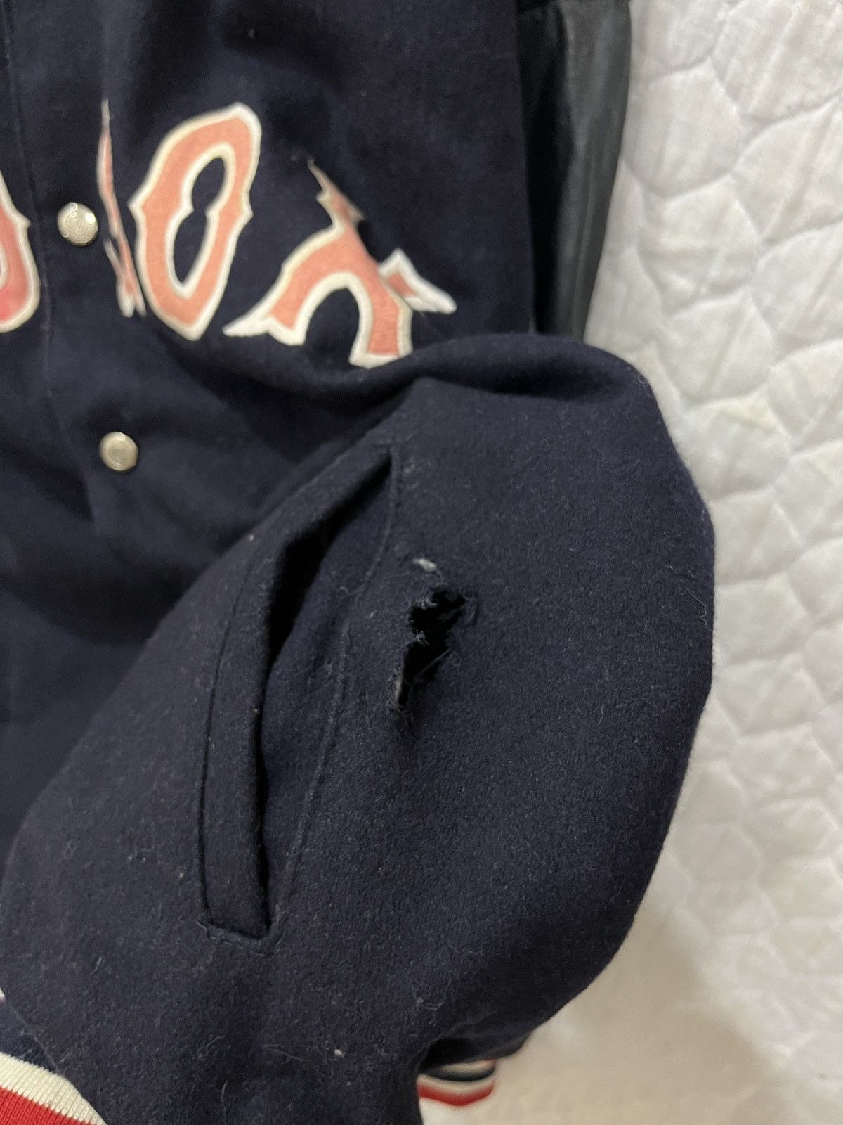 Other (Rrrr). RED SOX VARSITY LEATHER SLEEVE JACKET Size US M / EU 48-50 / 2 - 15 Thumbnail