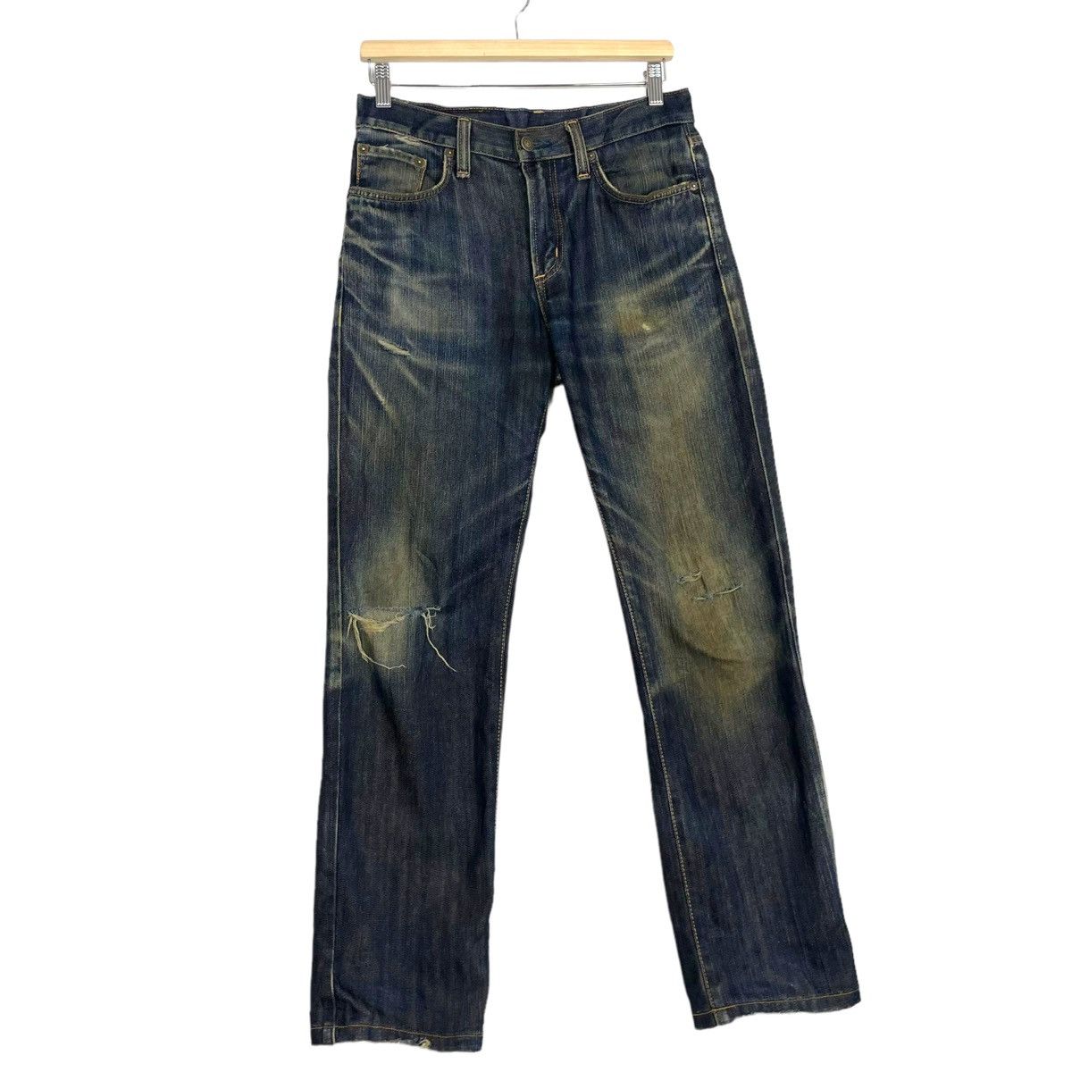 If Six Was Nine × Japanese Brand 💰OFFER💰💥EDWIN JAPAN THRASHED DESIGN DENIM JEANS Size US 30 / EU 46 - 3 Thumbnail
