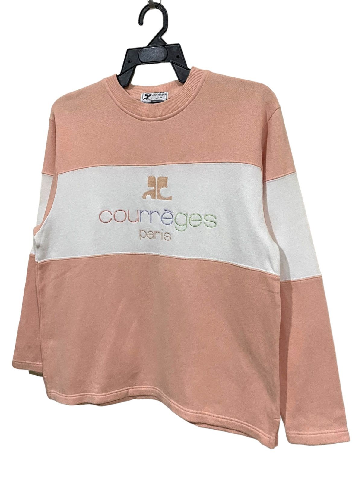 Andre Courreges × Courreges Rare🔥Courreges Paris Spellout Tri Color Sweater Jumper Size L / US 10 / IT 46 - 10 Thumbnail