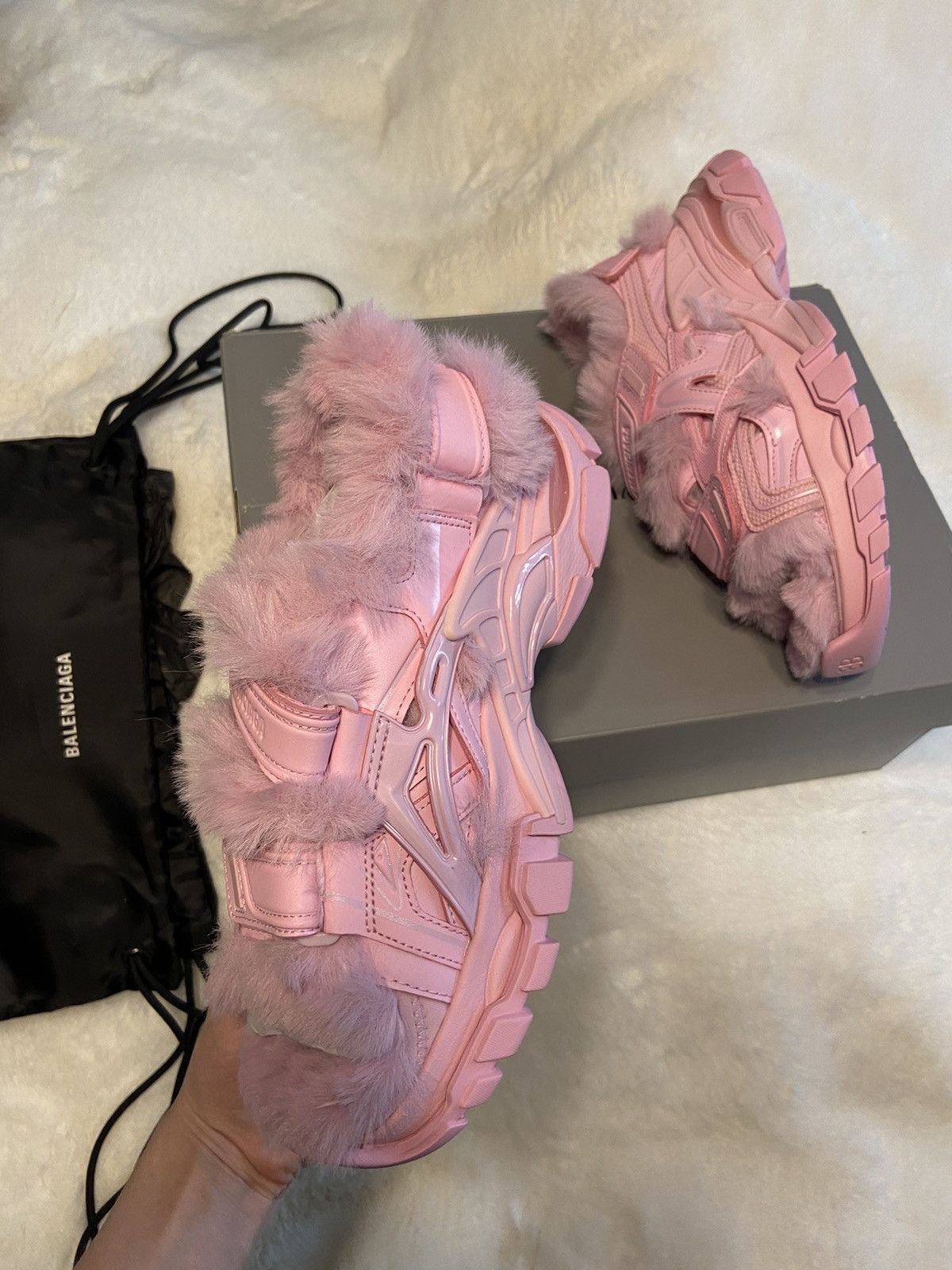 Balenciaga Balenciaga Track 2 Fur Sandals Size US 8 / IT 38 - 2 Thumbnail