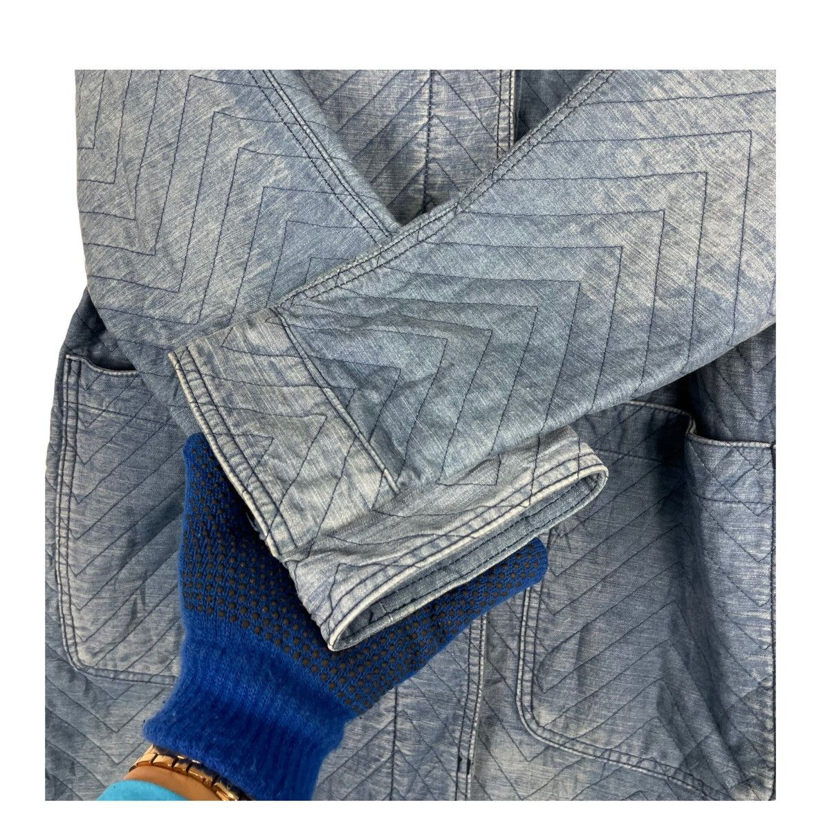 45rpm × Indigo × Japanese Brand 💥DAMA DYED DENIM HOODED PARKA JACKET Size US M / EU 48-50 / 2 - 6 Thumbnail