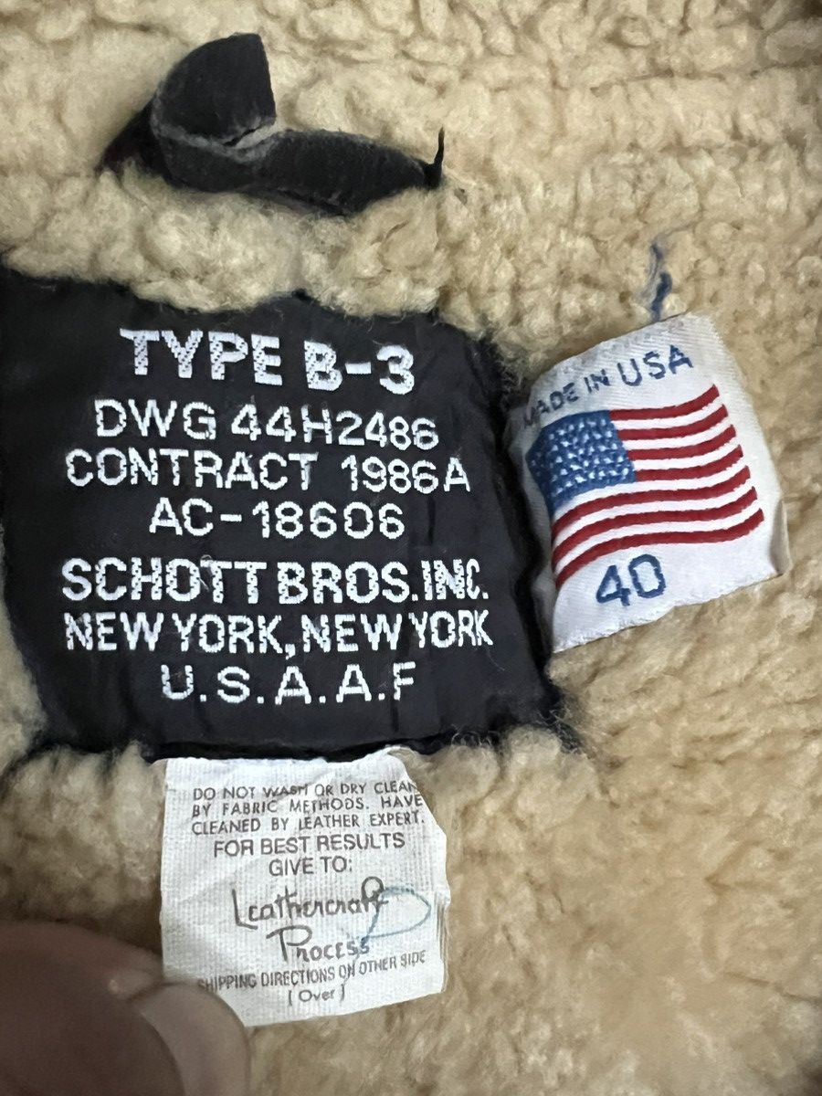 Schott SCHOTT NYC B-3 Sheepskin Leather Bomber Jacket Made in USA Size US M / EU 48-50 / 2 - 15 Thumbnail