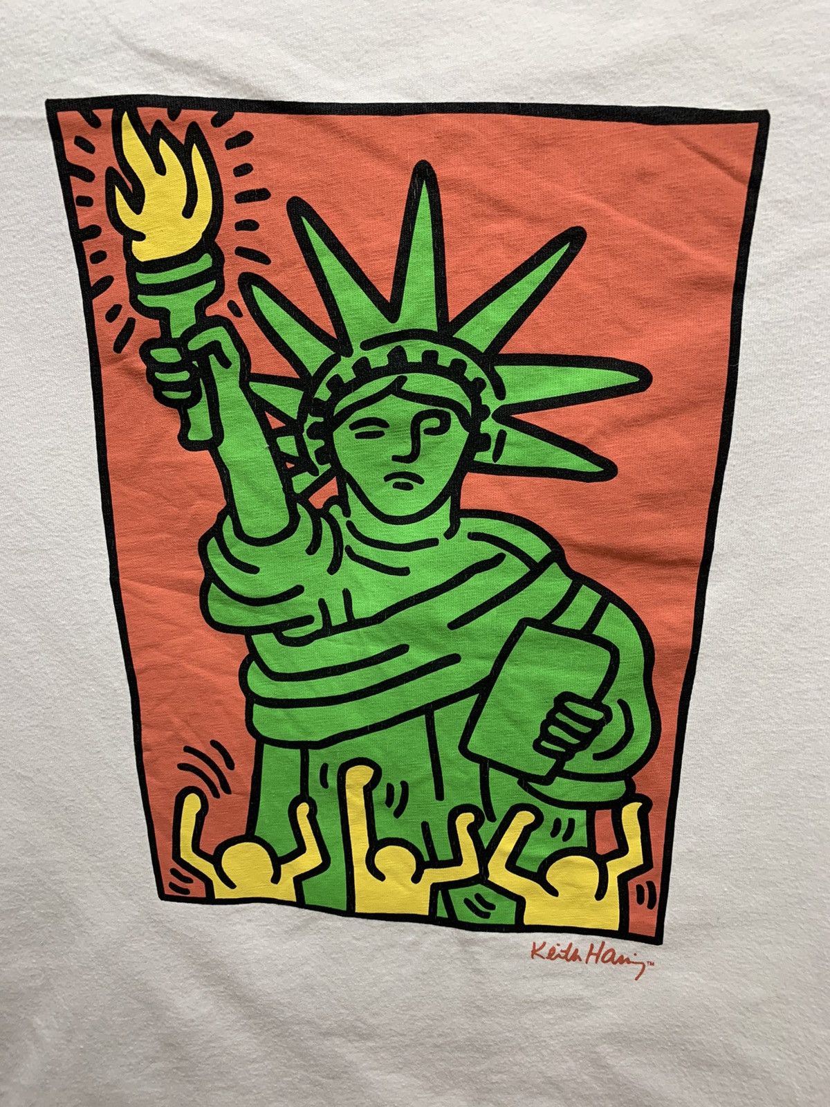 Japanese Brand Keith haring Uniqlo white t-shirt M Japanese Statue of libar Size US M / EU 48-50 / 2 - 3 Thumbnail