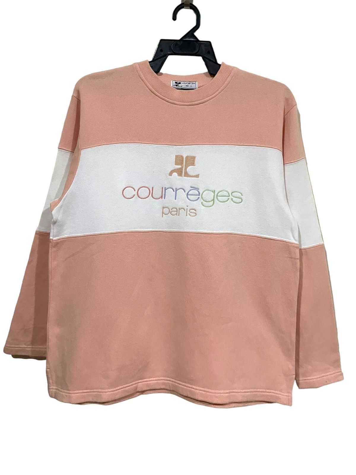 Andre Courreges × Courreges Rare🔥Courreges Paris Spellout Tri Color Sweater Jumper Size L / US 10 / IT 46 - 8 Thumbnail
