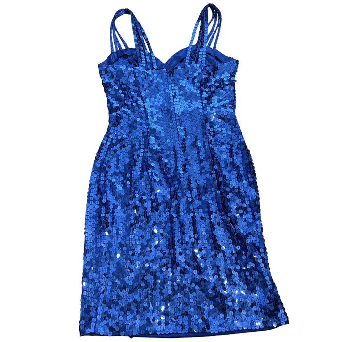 Vintage Vtg 80s 90s Niteline Mini Dress Blue Sequin Party Sz 8 | Grailed