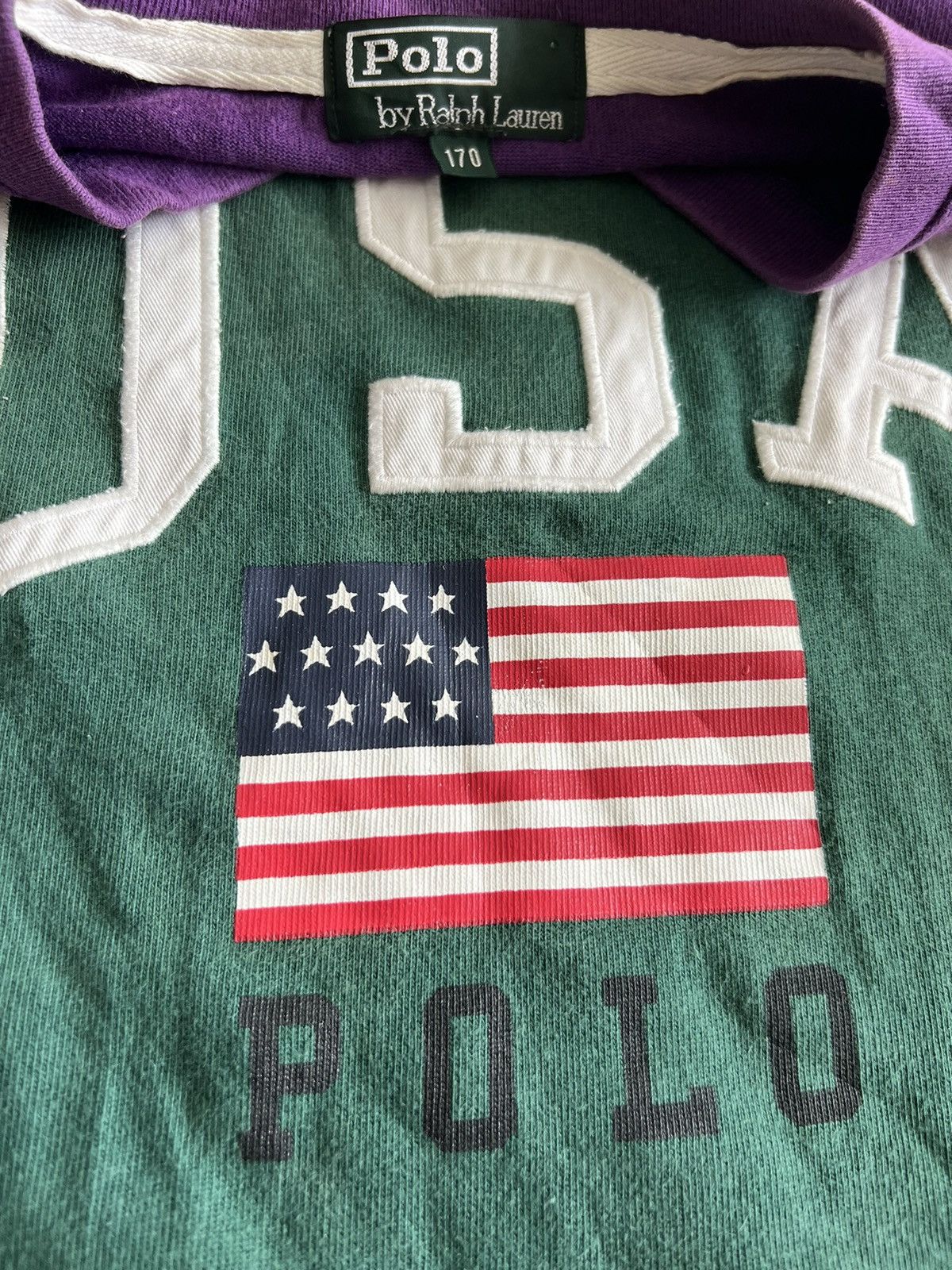 Lo Life 1980s Polo Ralph 🇺🇸 Flag Three Layer Colours LS Sweater Size US L / EU 52-54 / 3 - 7 Thumbnail