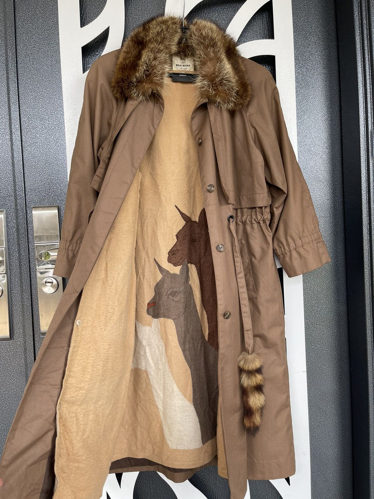 VINTAGE MAX MARA FAUX FUR COLLAR OVER JACKET - Main Image