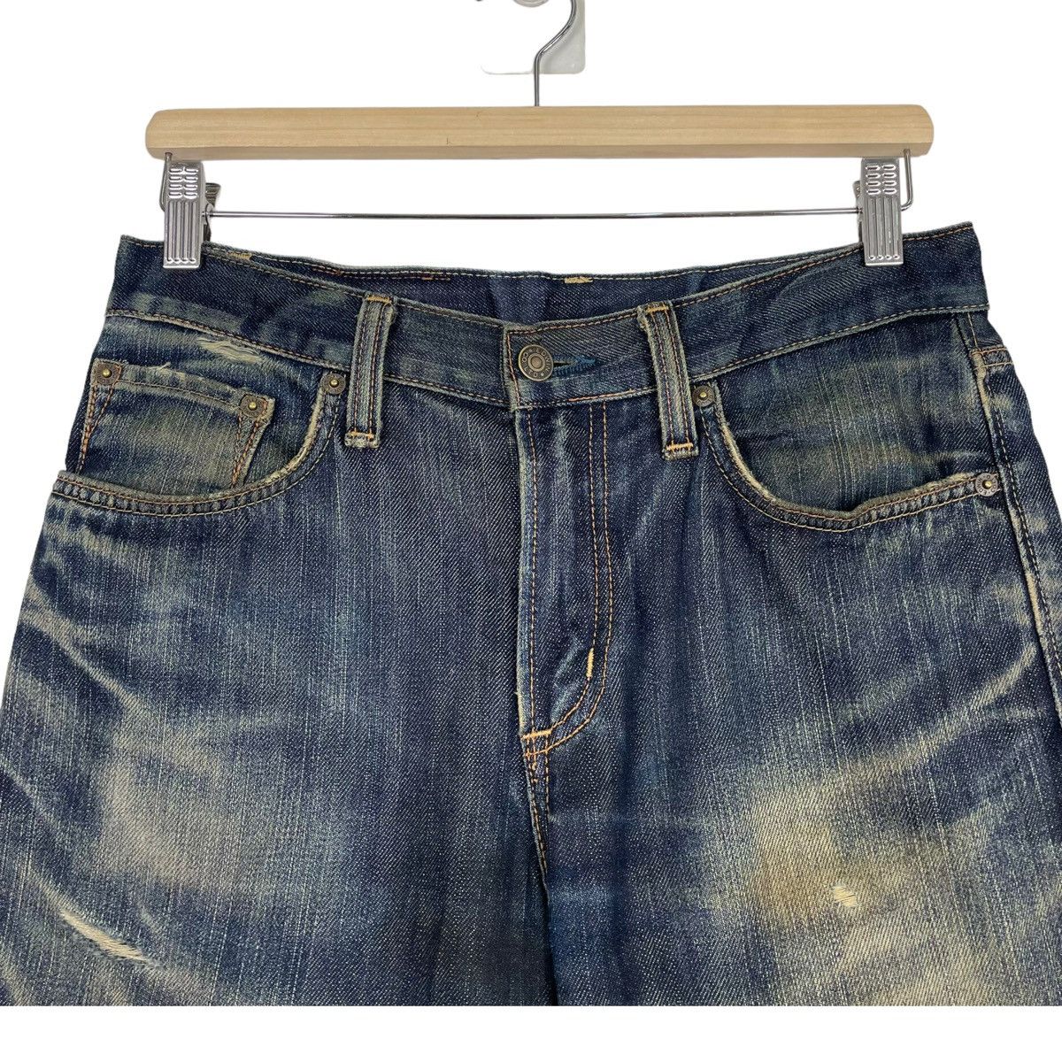 If Six Was Nine × Japanese Brand 💰OFFER💰💥EDWIN JAPAN THRASHED DESIGN DENIM JEANS Size US 30 / EU 46 - 6 Thumbnail