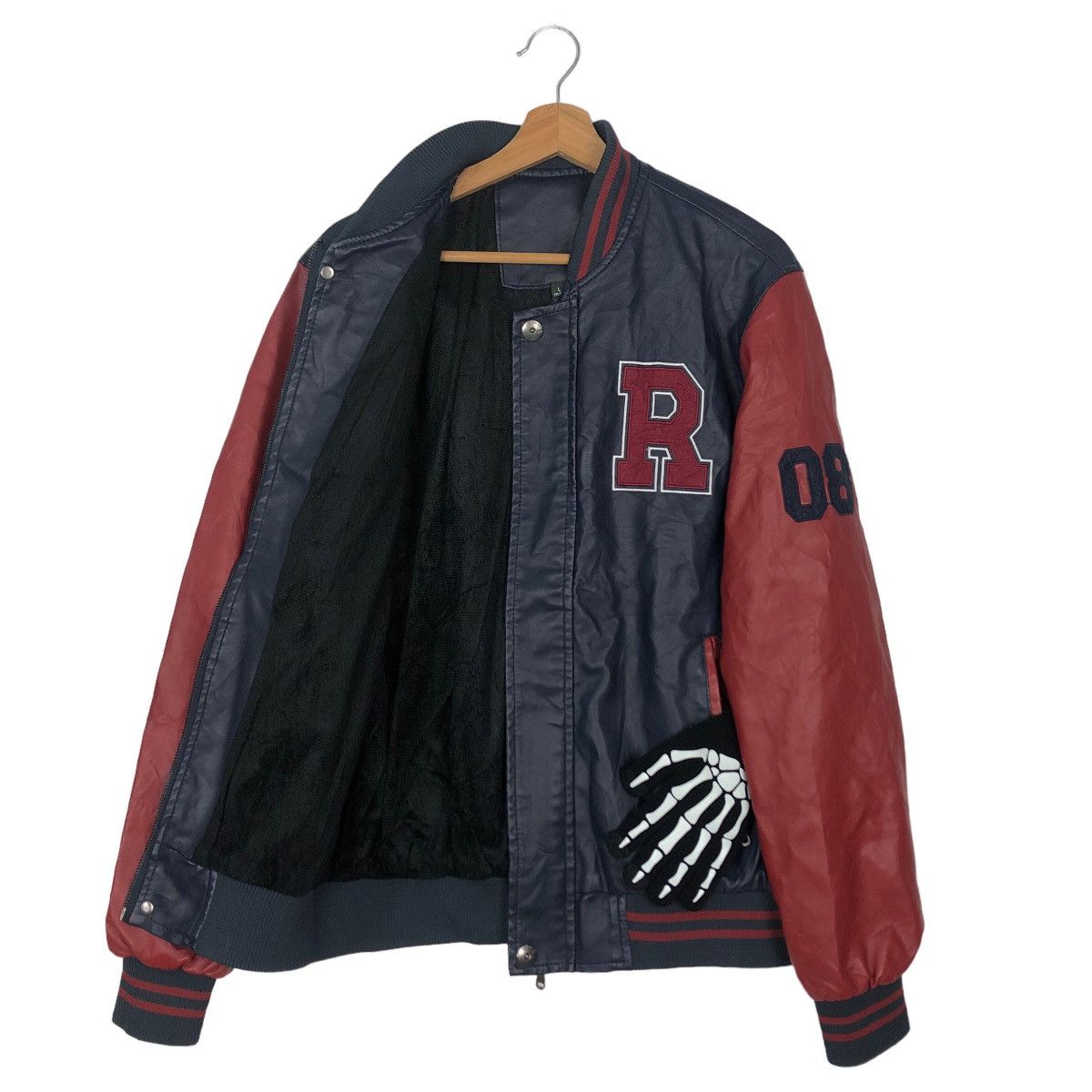 Japanese Brand VINTAGE SOFT LEATHER VARSITY JACKET EMBROIDERED BIG LOGO Size US L / EU 52-54 / 3 - 8 Thumbnail