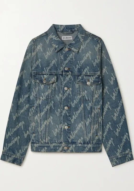 Balenciaga Script Logo Denim Jacket