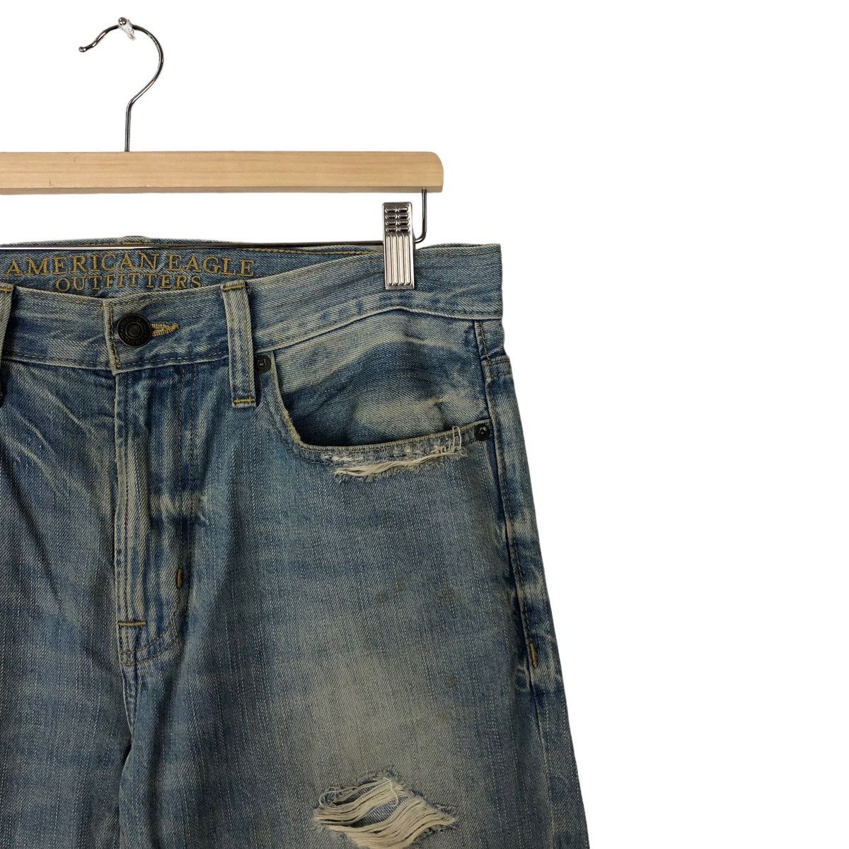 Japanese Brand VINTAGE DISTRESSED DENIM JEANS AMERICAN EAGLE PUNK DESIGN Size US 32 / EU 48 - 3 Thumbnail