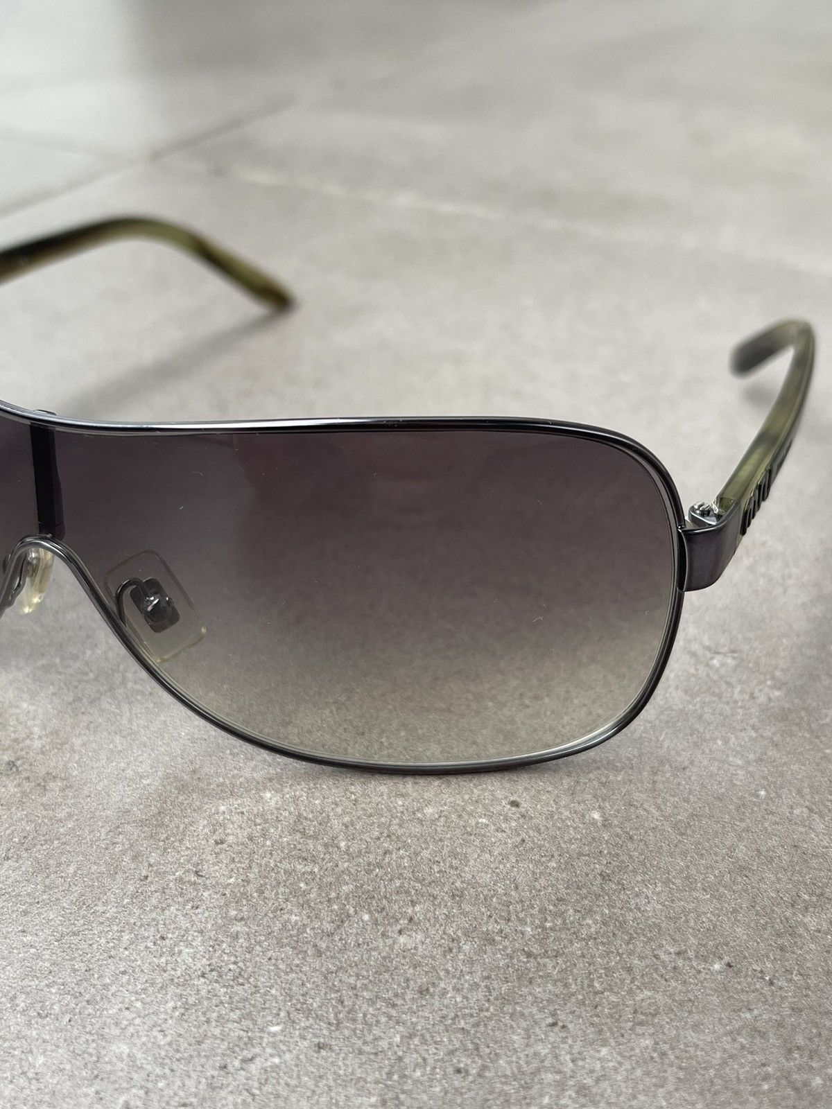 Prada !DS! Miu Miu SMU50G 5AV-2Q1 Marble Silver Shield Sunglasses Size ONE SIZE - 2 Thumbnail