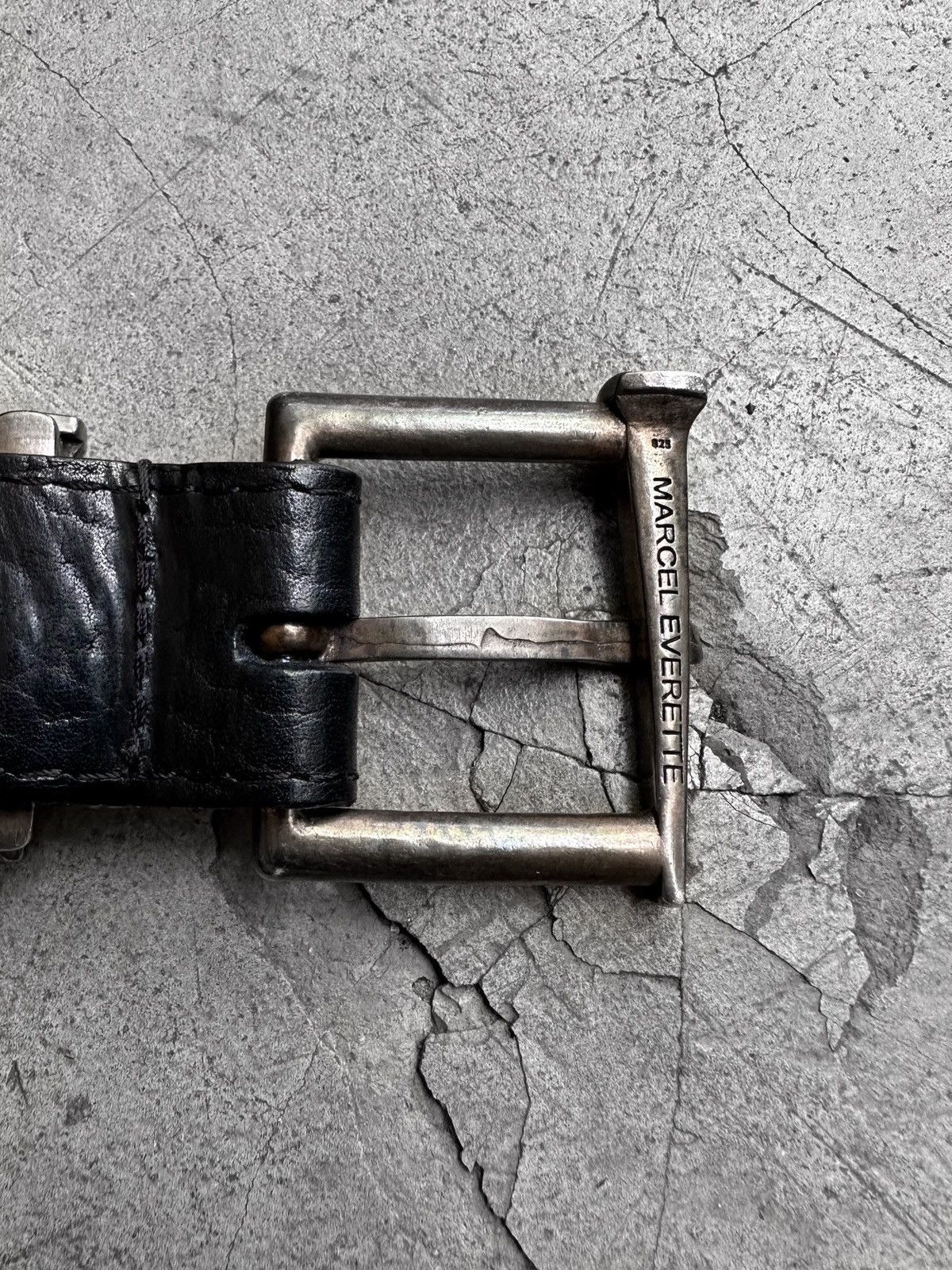 Marcel Everette 925 Horween Bison Silver Box Nail Belt Size 32 - 3 Thumbnail
