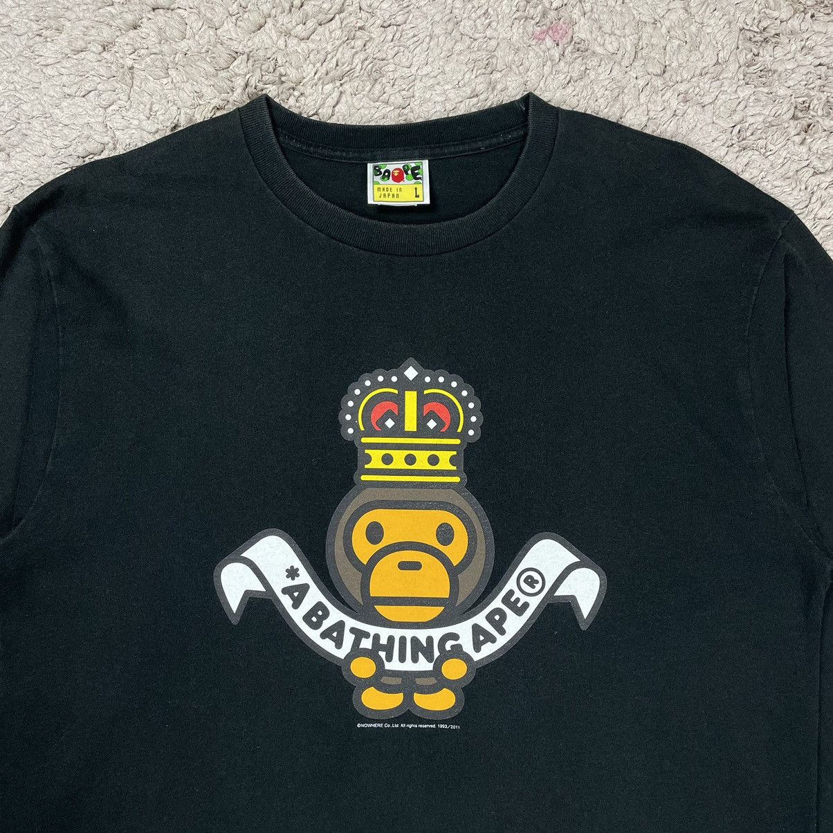 Bape Baby Milo Crown L/S Tee Size US L / EU 52-54 / 3 - 5 Thumbnail