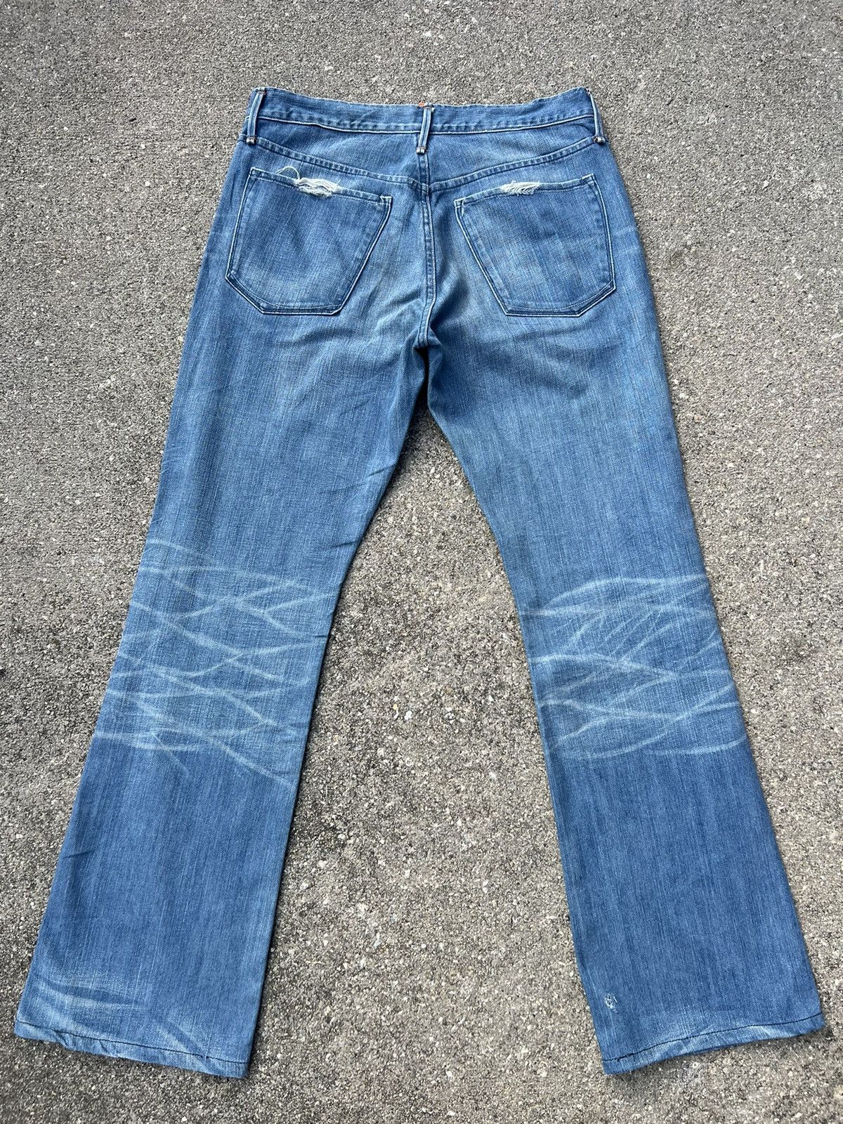 Earnest Sewn Vintage Earnest Sewn Distress Patchwork Denim Bootcut Jeans Size US 32 / EU 48 - 2 Thumbnail