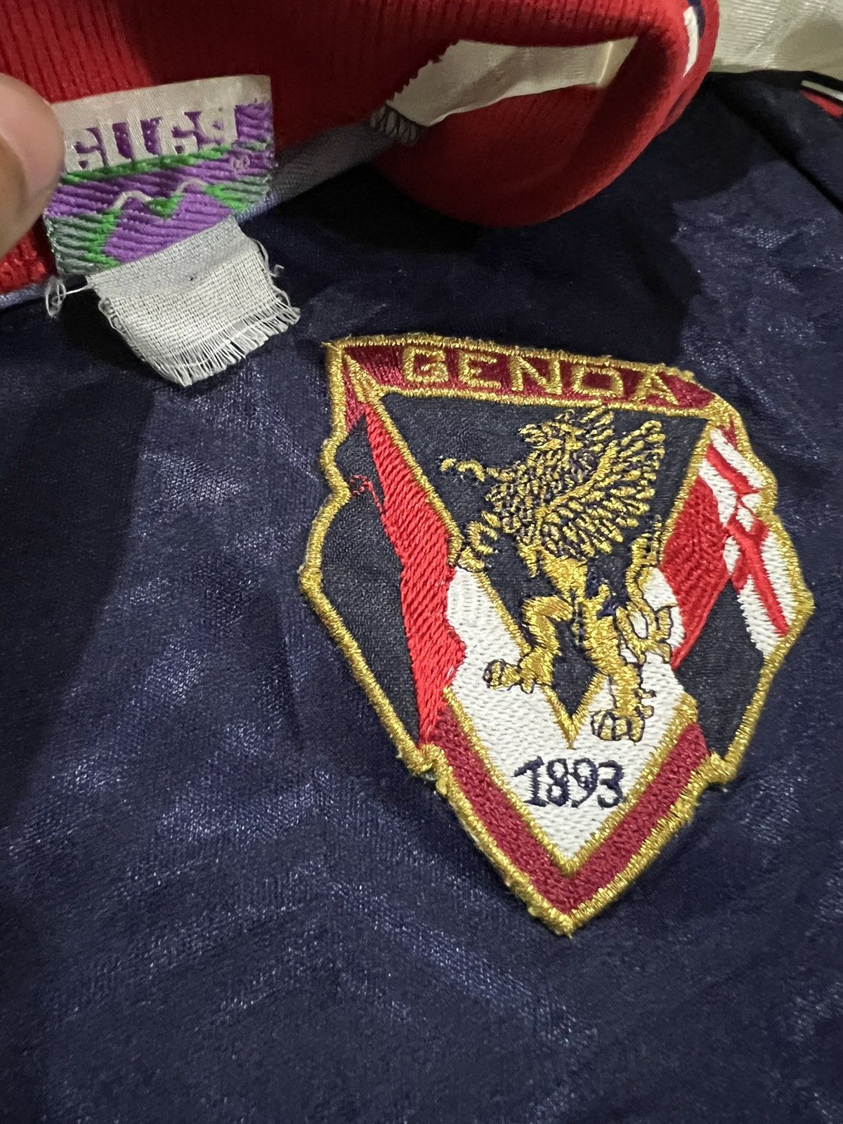 Vintage 1993-94 Errea Genoa FC 🇮🇹 Jersey Kit Juv Milan Napoli #7 Size US M / EU 48-50 / 2 - 9 Thumbnail
