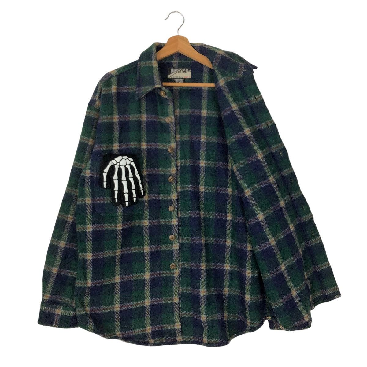 Flannel VINTAGE FLANNEL WOOL JACKET TARTAN DESIGN MILAGOSTA JAPAN Size US L / EU 52-54 / 3 - 8 Thumbnail