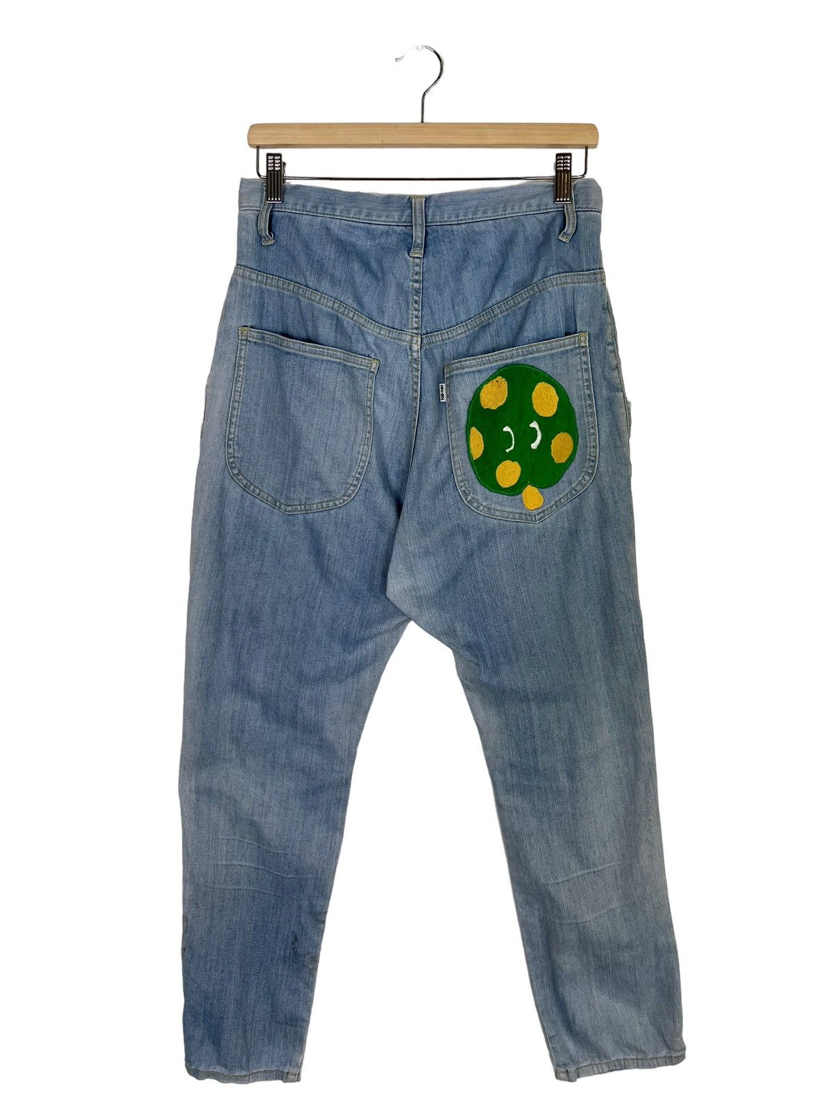 Issey Miyake 🔥 NENET PICMENT DYED ICE BLUE MONKEY DENIM PANTS Size US 30 / EU 46 - 2 Thumbnail