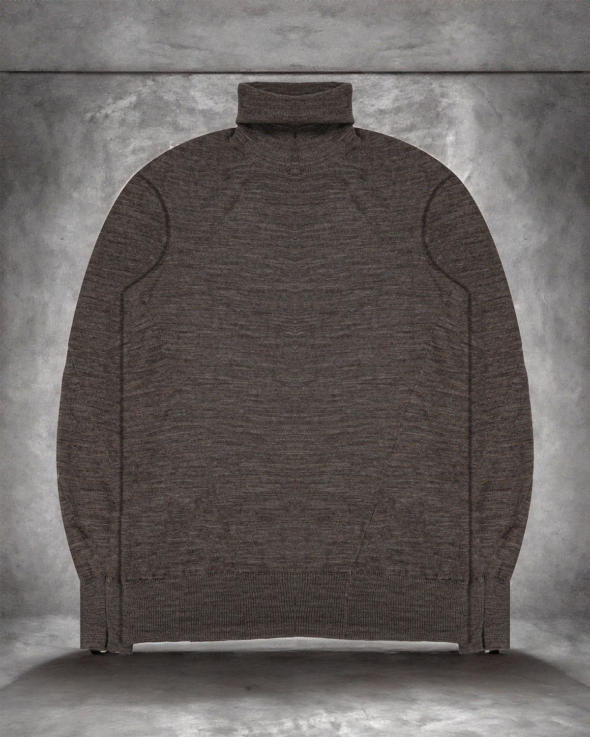 image of Carol Christian Poell Spiral Seam Split Turtleneck - Aw01 in Brown, Men's (Size Small)