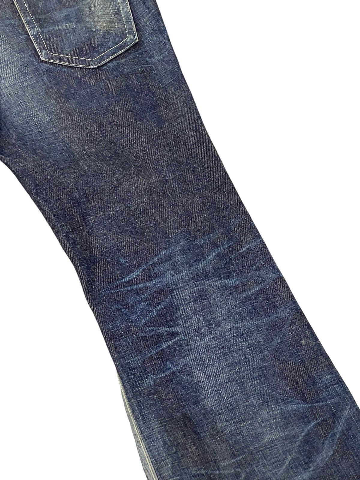 Japanese Brand Flare Jeans Ufin & Sons Distres Thick Denim Bell Bottom 5🟦9 Size US 35 - 19 Thumbnail