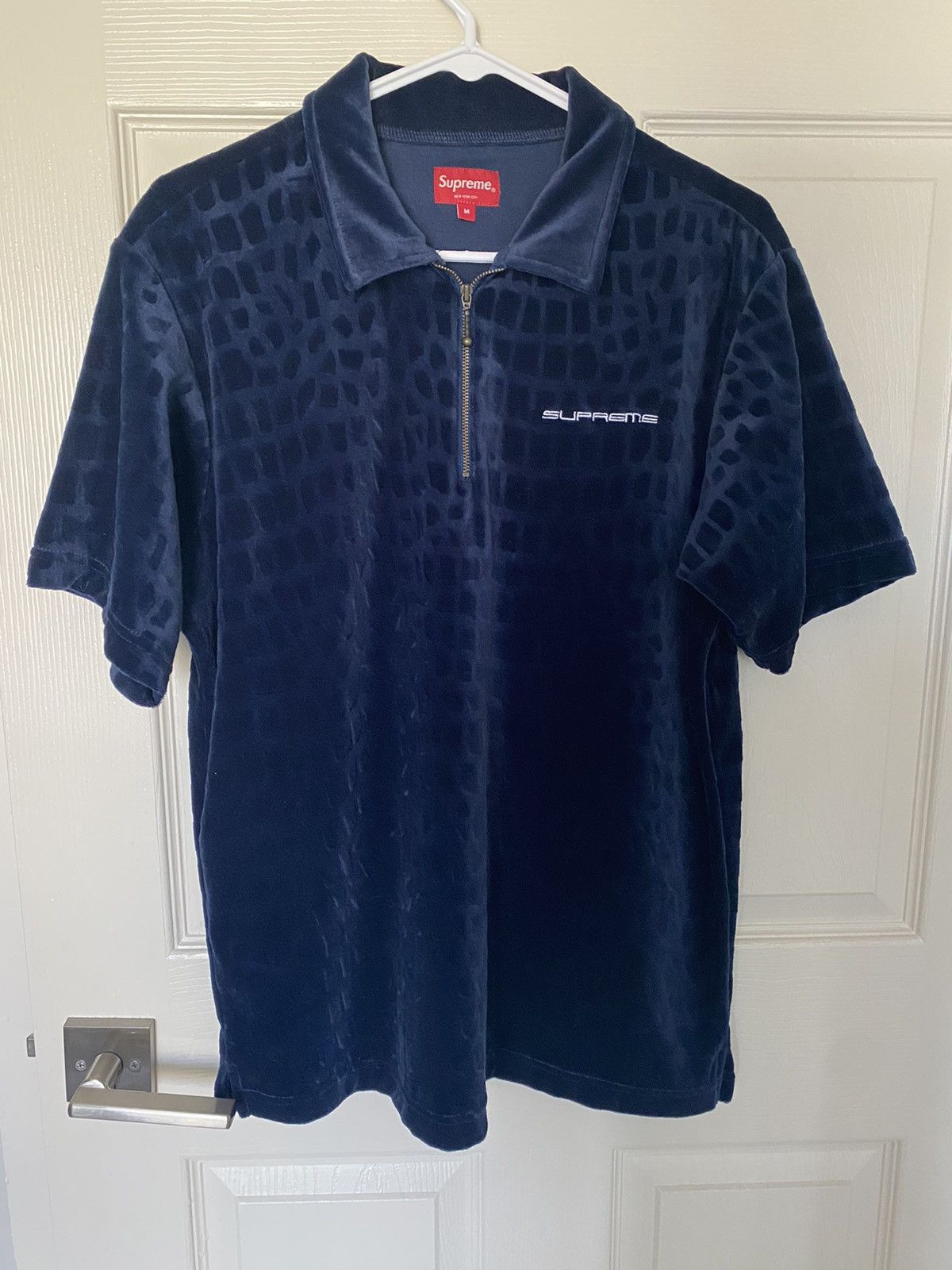 Supreme Croc Velour Zip Polo | Grailed