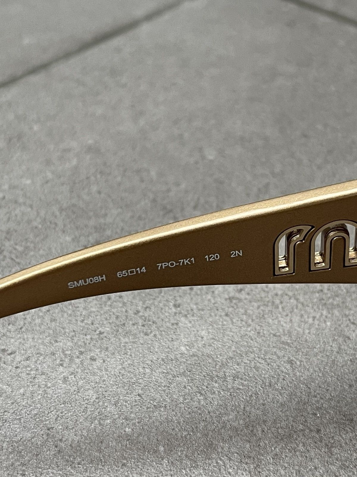Prada !DS! Miu Miu SMU08H 7PO-7K1 Shiny Gold Sunglasses Size ONE SIZE - 13 Thumbnail