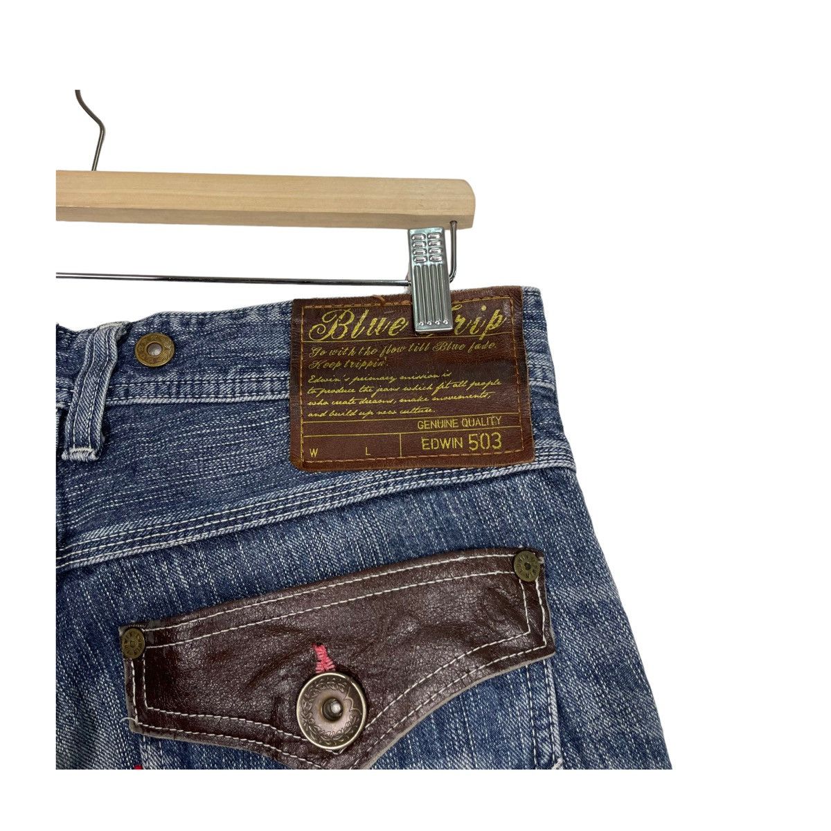 Edwin × Japanese Brand × Le Grande Bleu (L.G.B.) 💥FLARE BLUE TRIP EDWIN JAPAN FLARE DENIM JEAN Size US 34 / EU 50 - 9 Thumbnail