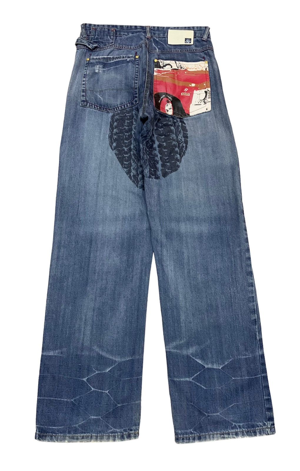 If Six Was Nine × Japanese Brand Rare Vintage Blanco Label Hip Hop Rapper Baggy Jeans 1990s Size US 33 - 1 Thumbnail
