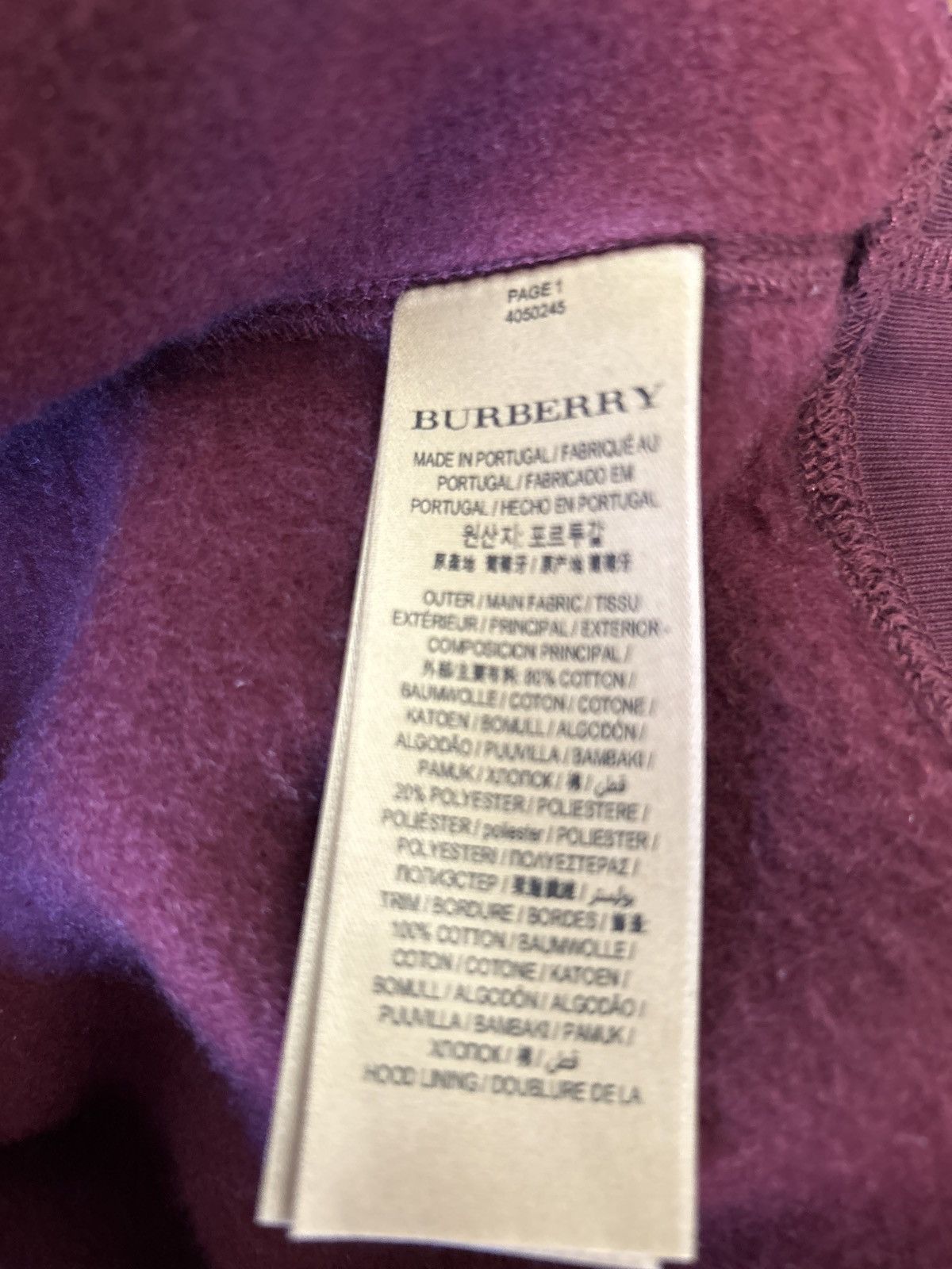 Burberry Burberry Hoodie (Burgandy) Like New Size US XS / EU 42 / 0 - 6 Thumbnail
