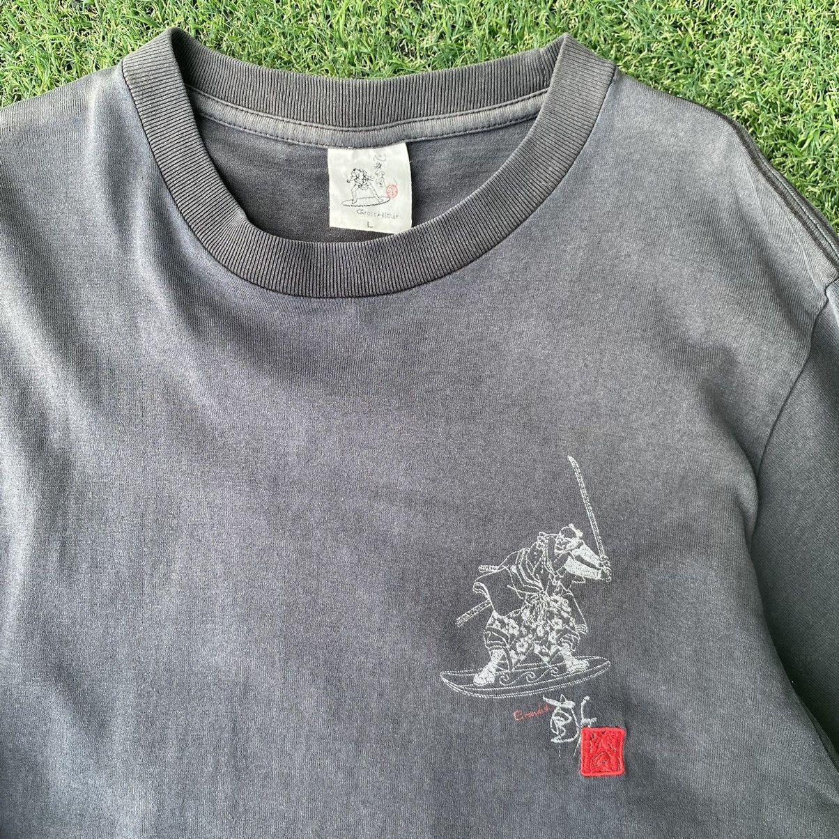 Japanese Brand Thrashed Faded Vintage Y2K Grass Hither Samurai Surf L/S Tee Size US L / EU 52-54 / 3 - 4 Thumbnail