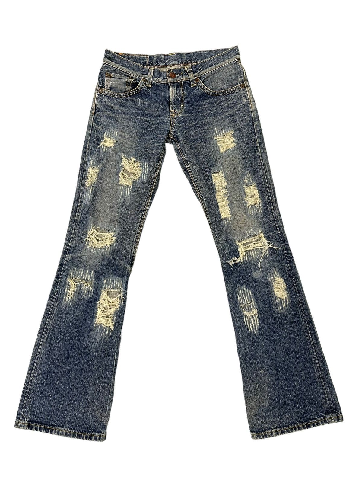 Edwin Flare Jeans Edwin Japan Distress Low Rise Boot Cut 6🟦1 Size US 31 - 3 Thumbnail