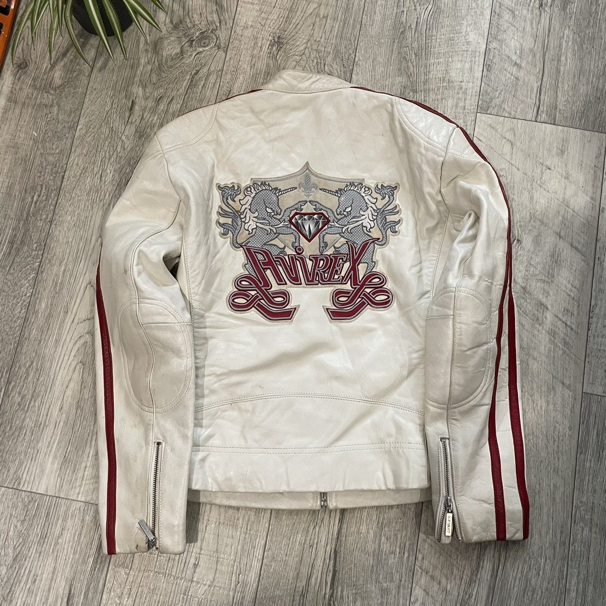 Retro vintage Avirex USA Bomber varsity leather jacket 90s - Main Image