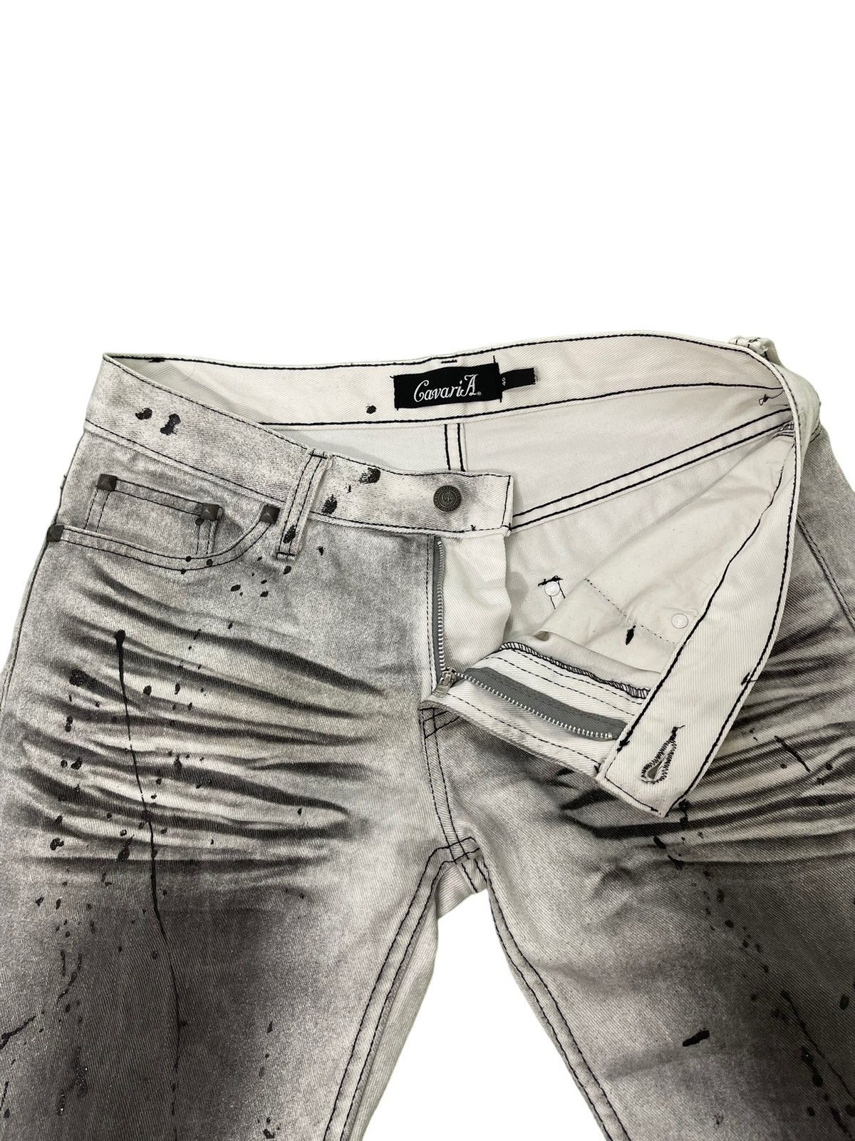 Japanese Brand Flare Jeans CavariA Painted Denim Low Rise Boot Cut 5🟦9 Size US 32 / EU 48 - 20 Thumbnail