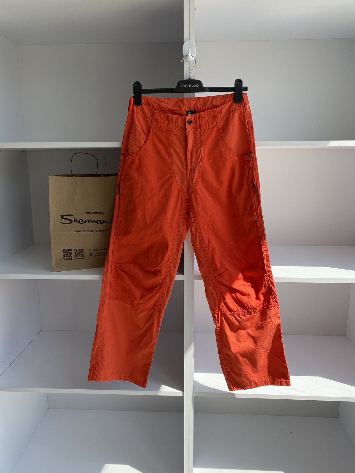 Vintage Salewa Pants Mens Orange Hiking Track Pants Outdoor Wear Size US 30 / EU 46 - 2 Thumbnail