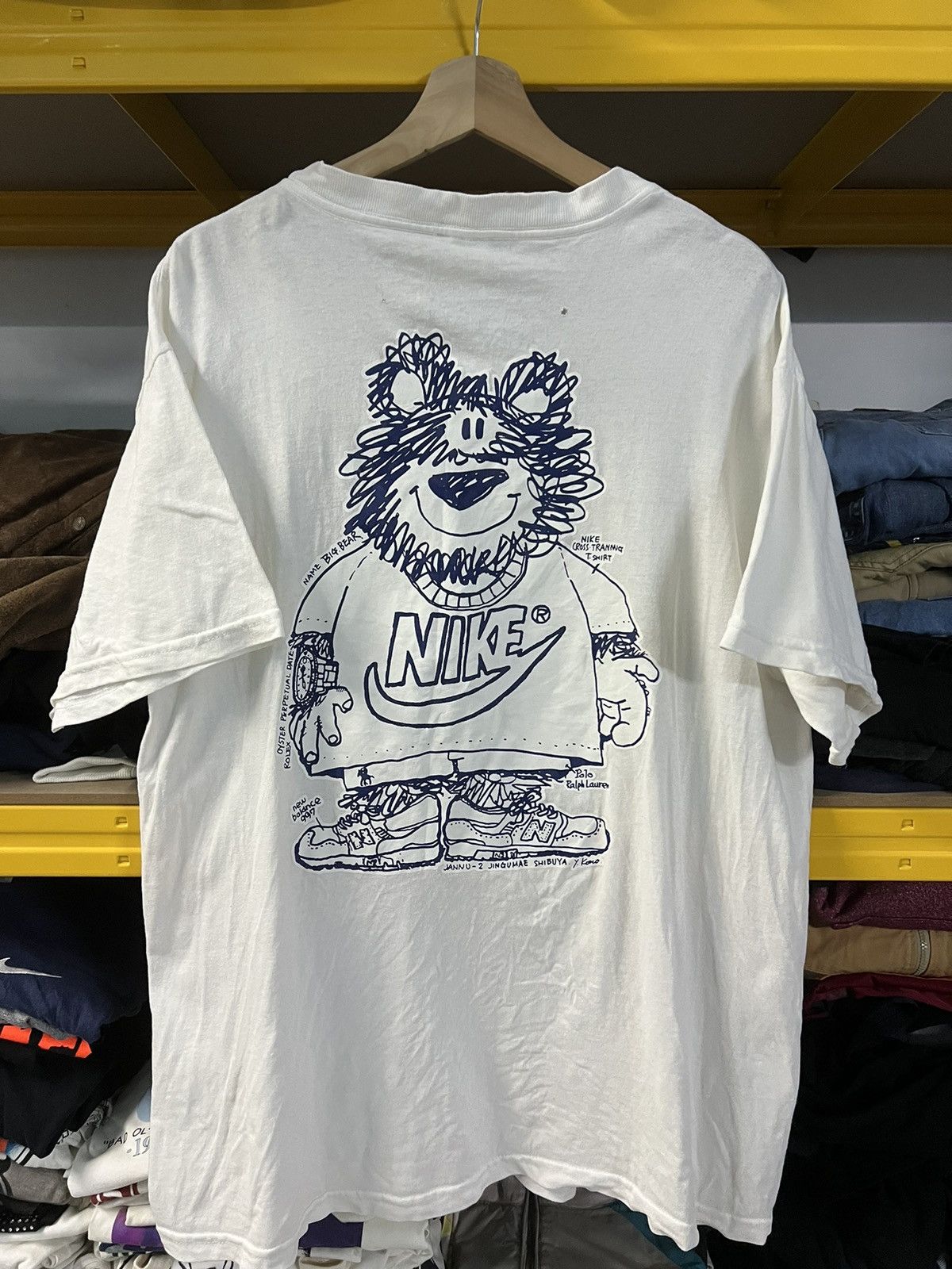 Nike × Vintage Vintage 90’s Nike Swoosh Mr Big Bear Rare Design Size US L / EU 52-54 / 3 - 3 Thumbnail