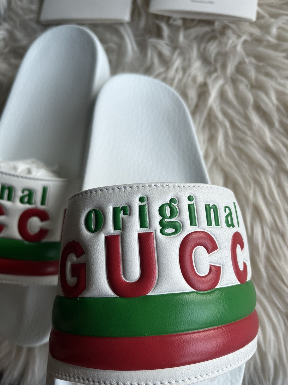 Gucci Super Runway Brand New Gucci Logo Leather Sandal Slides Rare Size US 9 / EU 42 - 11 Thumbnail