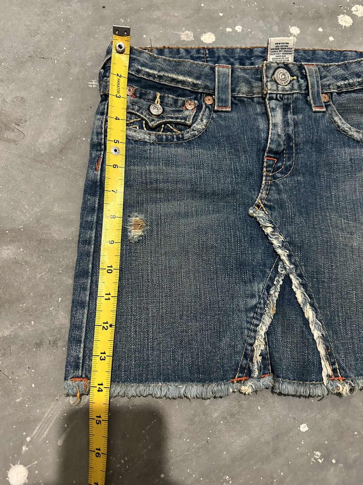 True Religion × Vintage True Religion Lola Distressed Mini Skirt Y2k Style Size 28" / US 6 / IT 42 - 13 Thumbnail