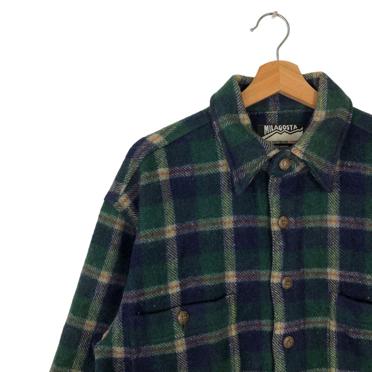 Flannel VINTAGE FLANNEL WOOL JACKET TARTAN DESIGN MILAGOSTA JAPAN Size US L / EU 52-54 / 3 - 6 Thumbnail