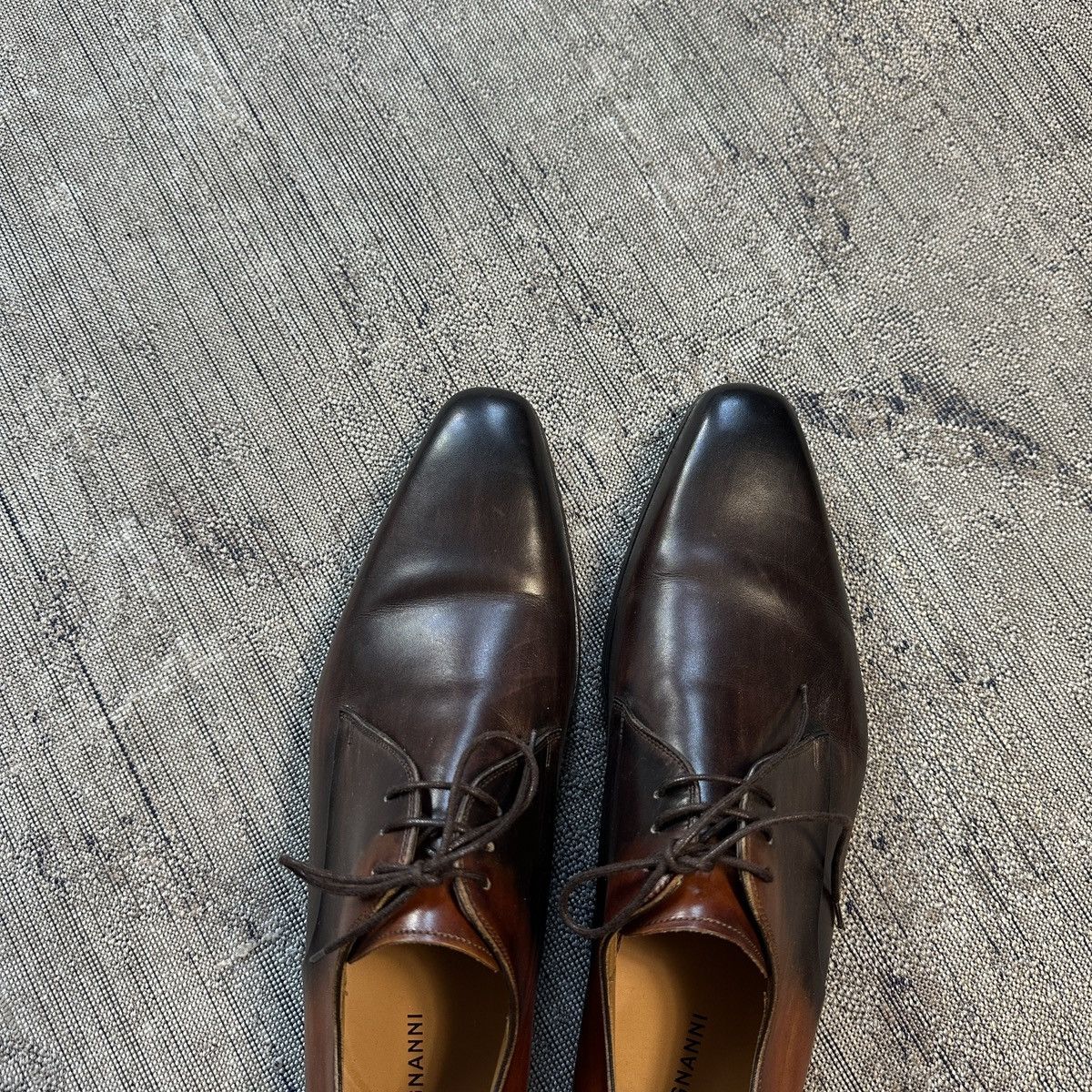 Handmade Magnanni Jakoby Tobaco Color Leather Shoes Size US 10 / EU 43 - 5 Thumbnail