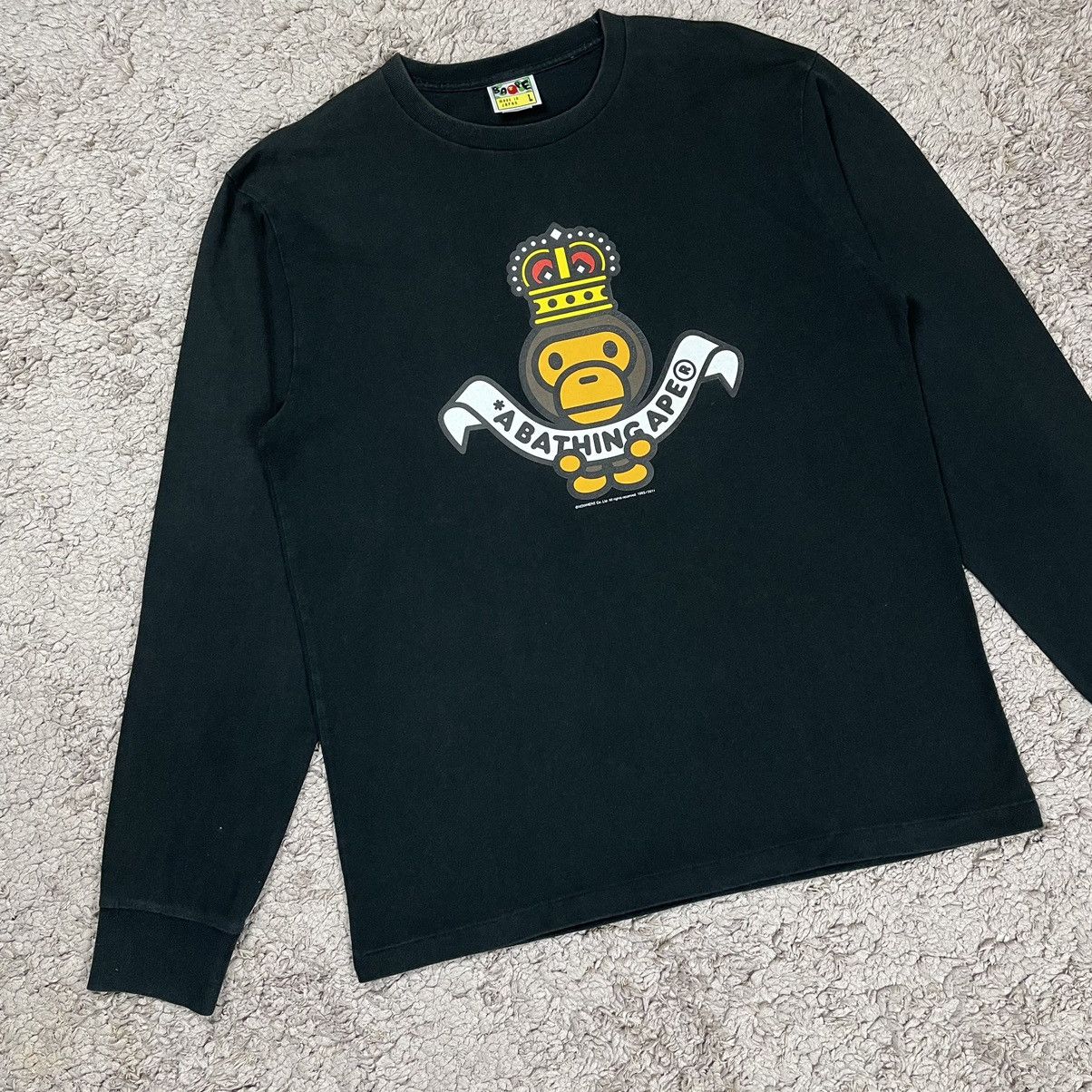 Bape Baby Milo Crown L/S Tee Size US L / EU 52-54 / 3 - 3 Thumbnail