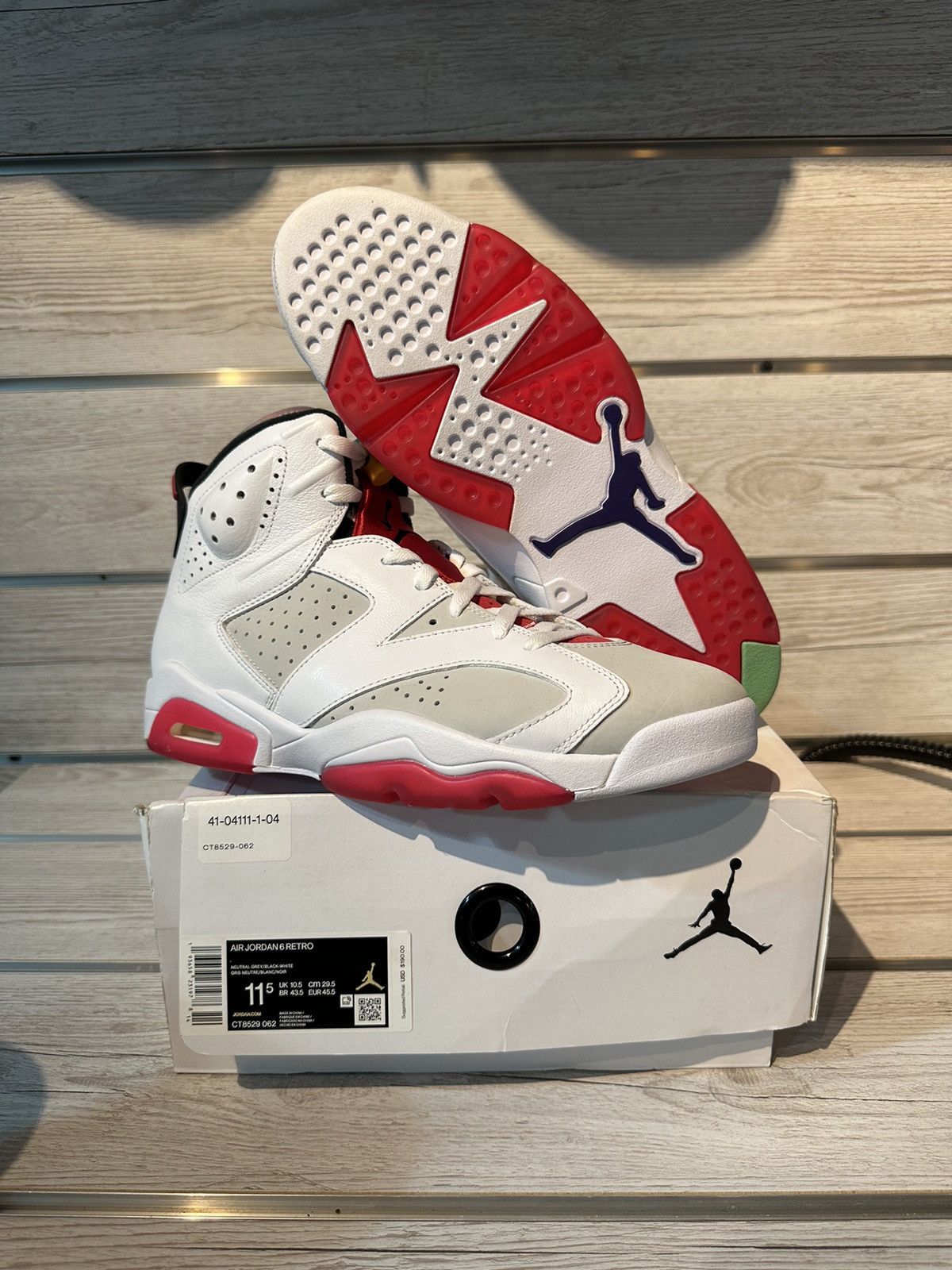 Jordan retro 6 alternate hare mens popular size 11.5