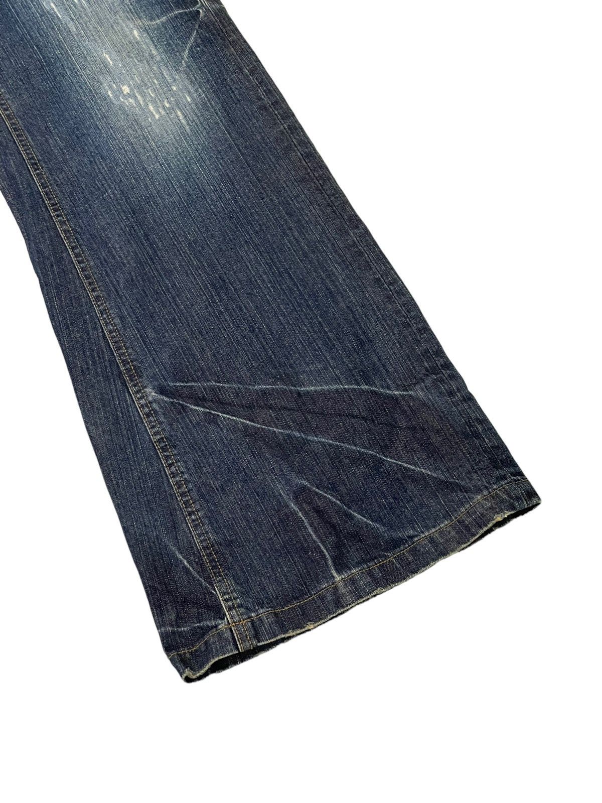 Japanese Brand Wide Leg Jeans Et Boite Japan Distress Low Rise 6🟦0 Size US 29 - 4 Thumbnail