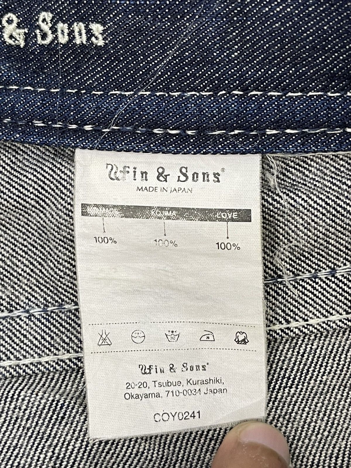 Japanese Brand Flare Jeans Ufin & Sons Distres Thick Denim Bell Bottom 5🟦9 Size US 35 - 22 Thumbnail
