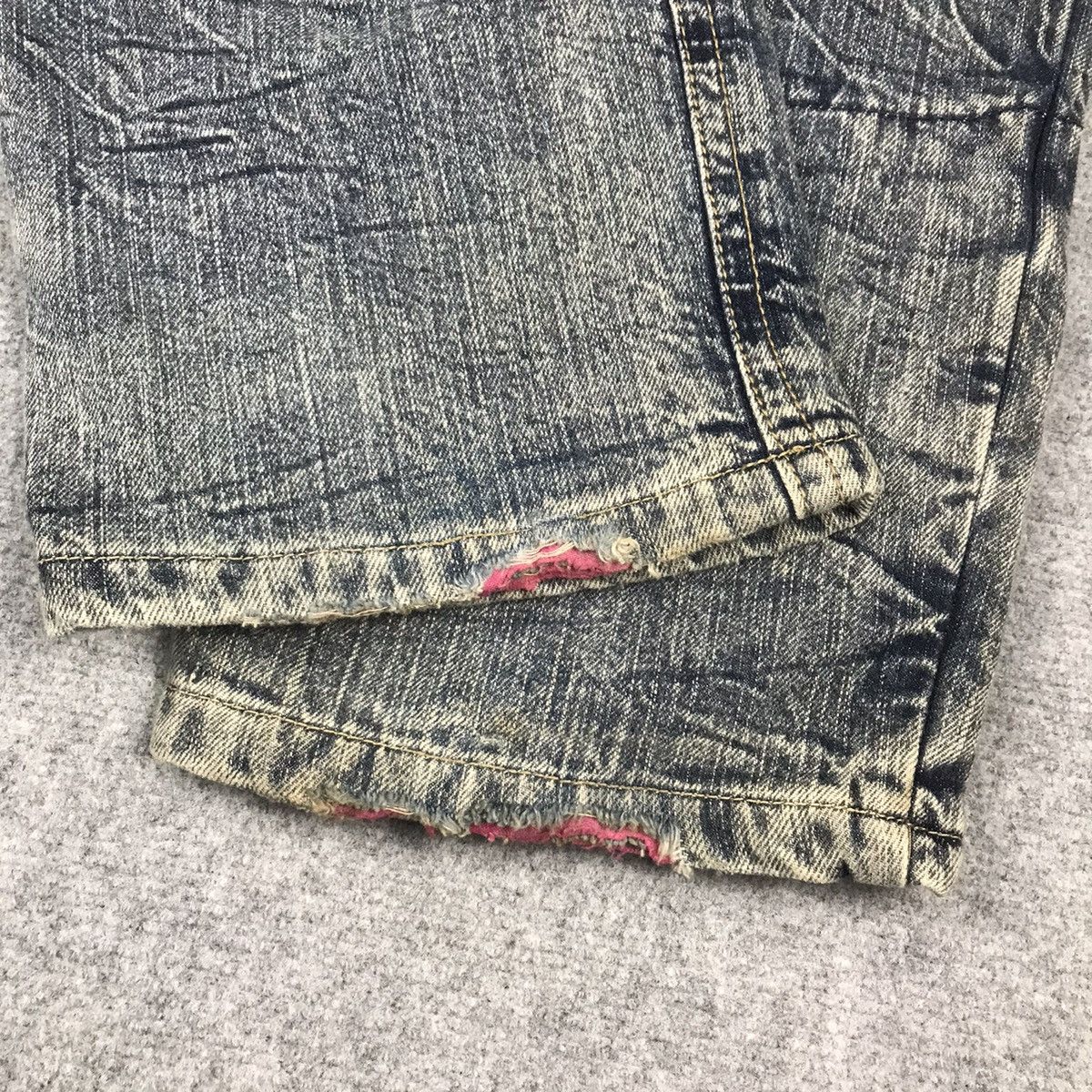Japanese Brand ACID WASH JEANS JAPANESE PUNK BLUE FADED DISTRESSED PANTS Size US 34 / EU 50 - 13 Thumbnail