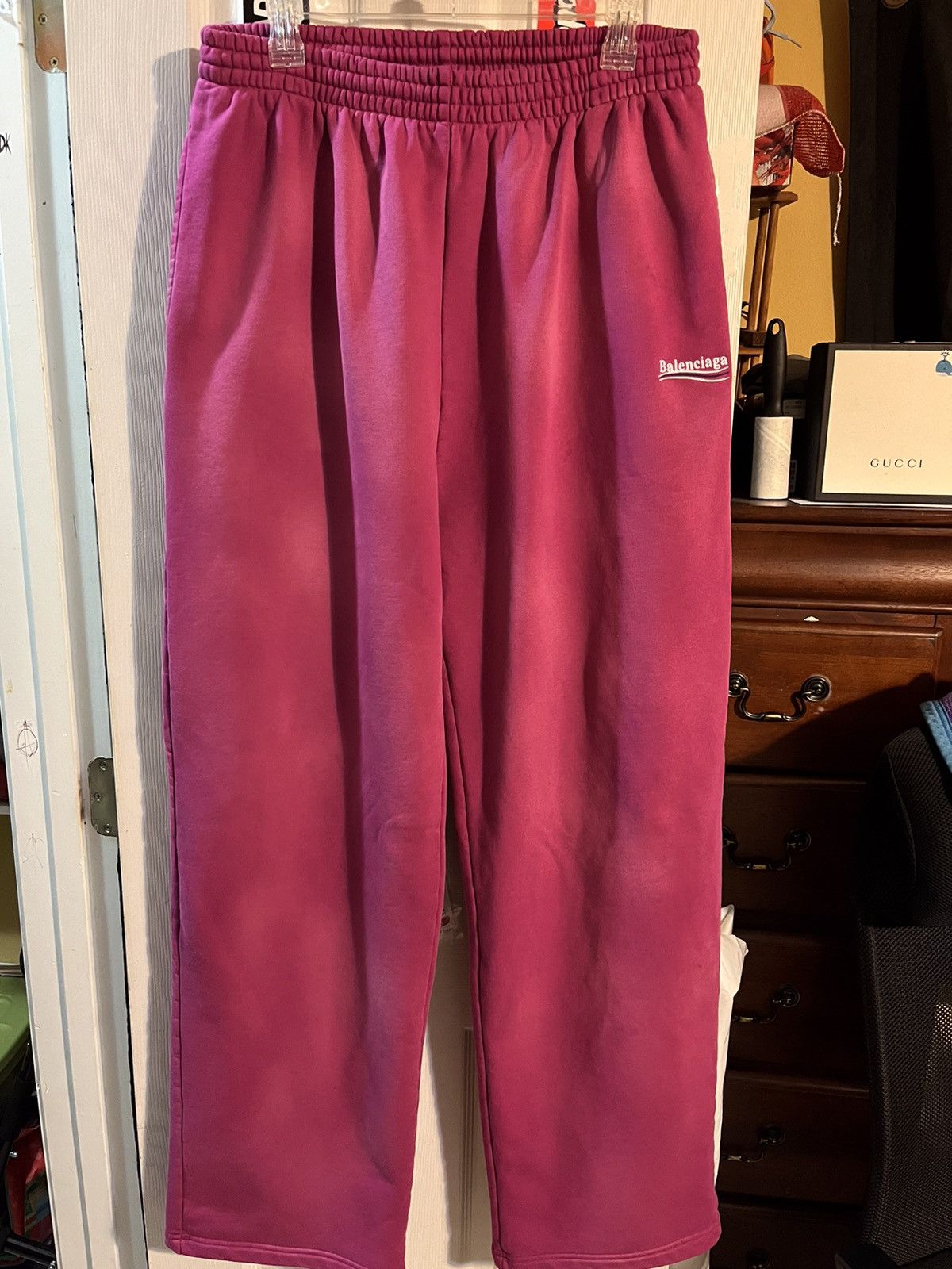 Balenciaga Distressed Politcial Logo Sweatpants