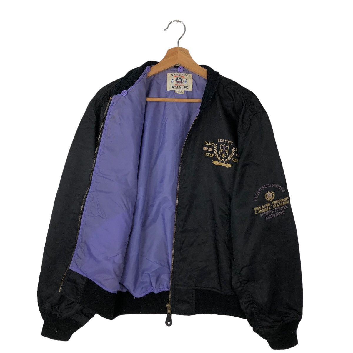 Japanese Brand VINTAGE BOMBER JACKET PRACT STUDIO JAPAN BIG LOGO Size US M / EU 48-50 / 2 - 8 Thumbnail