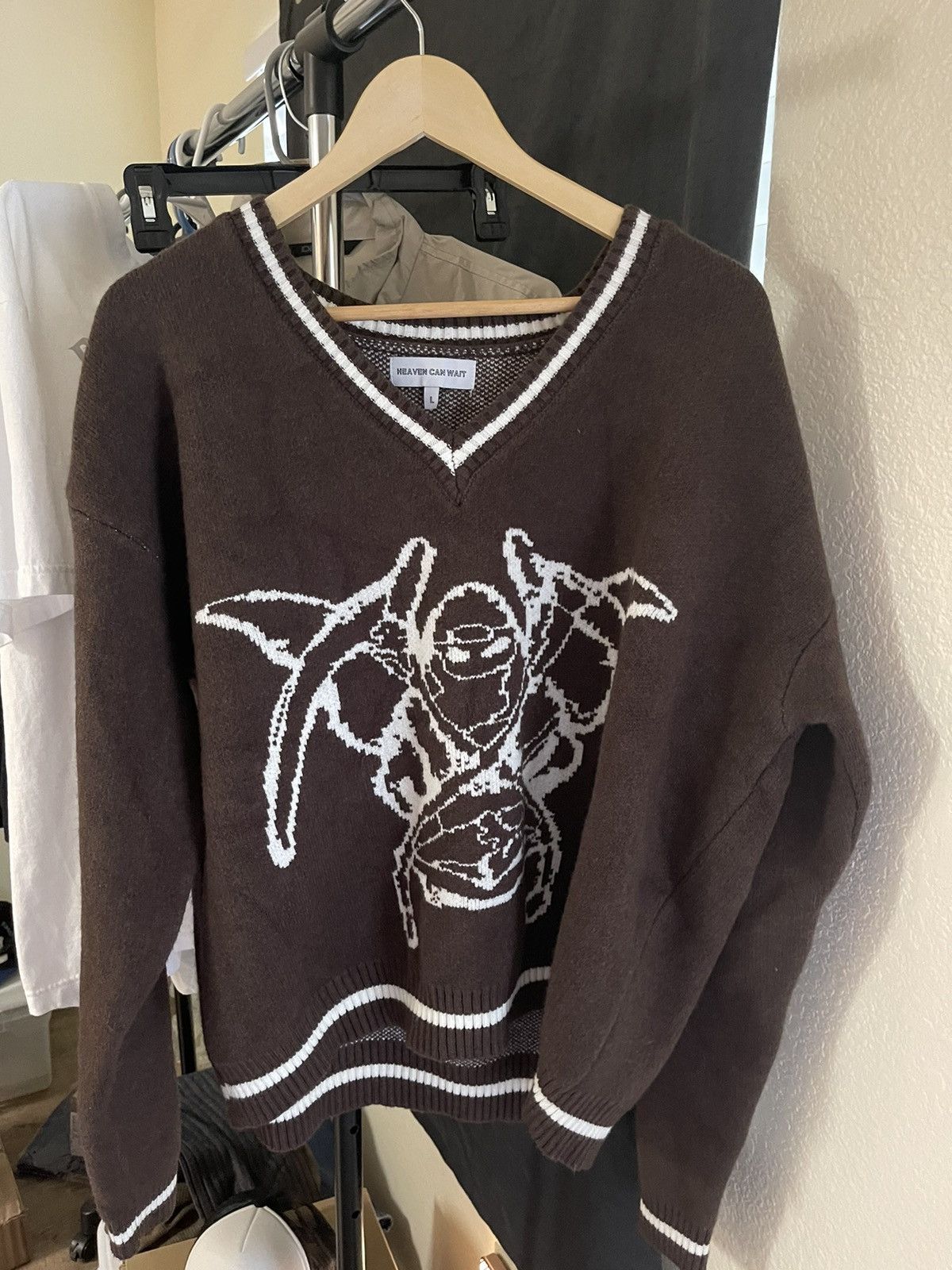 Vintage Heaven can wait brown reaper knit | Grailed