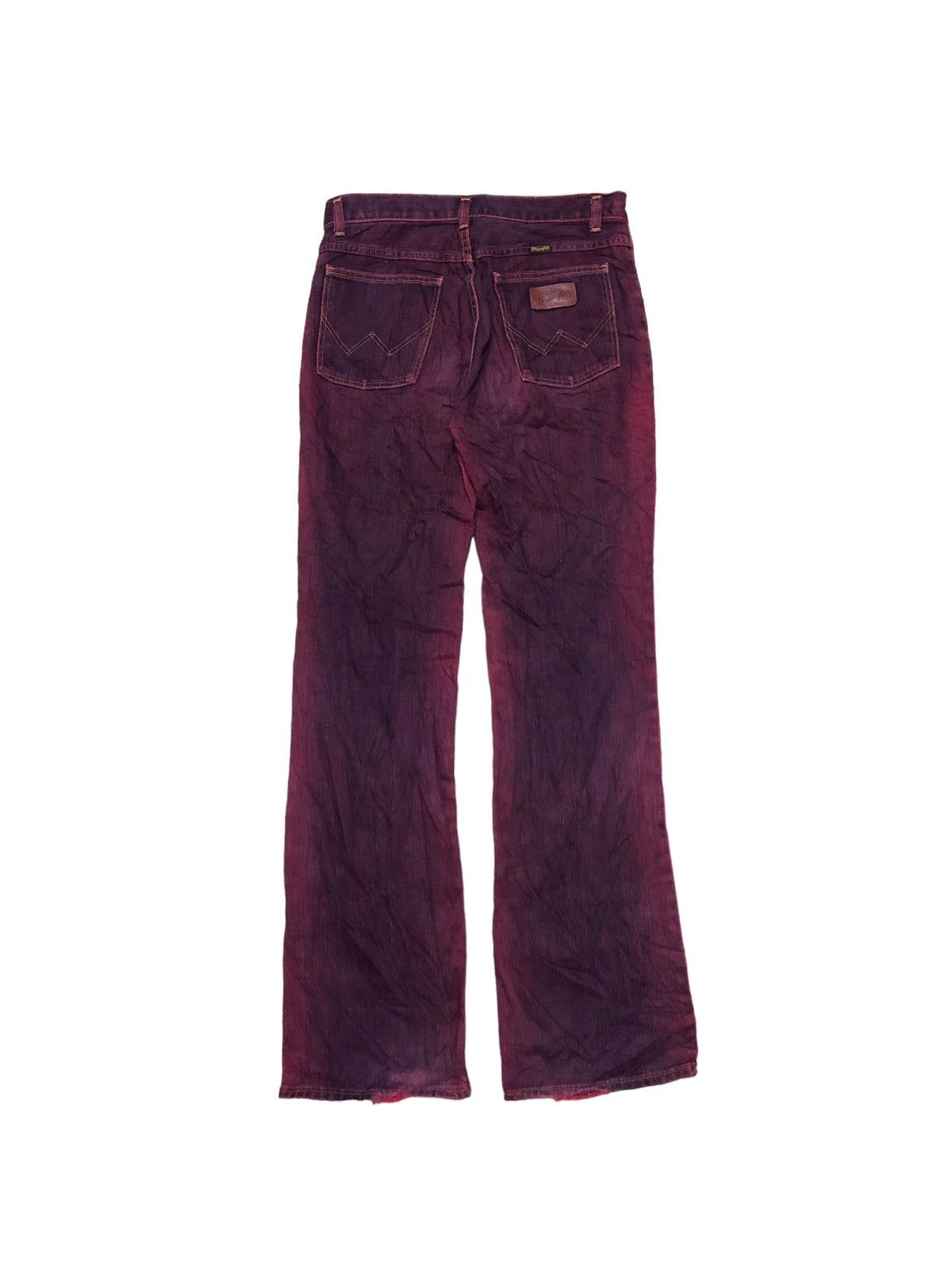 Vintage FLARED WASHED MAROON BLUE WRANGLER BLUE BELL Size US 30 / EU 46 - 2 Thumbnail